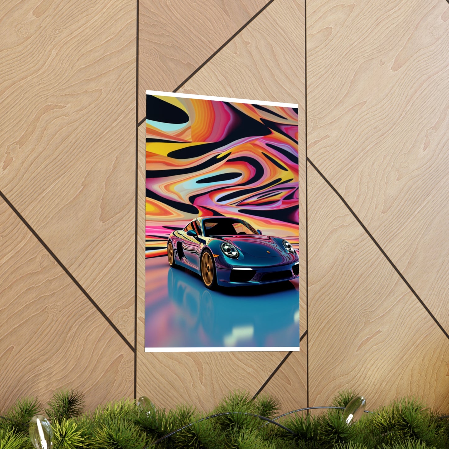 Premium Matte Vertical Posters Porsche Water Fusion 2