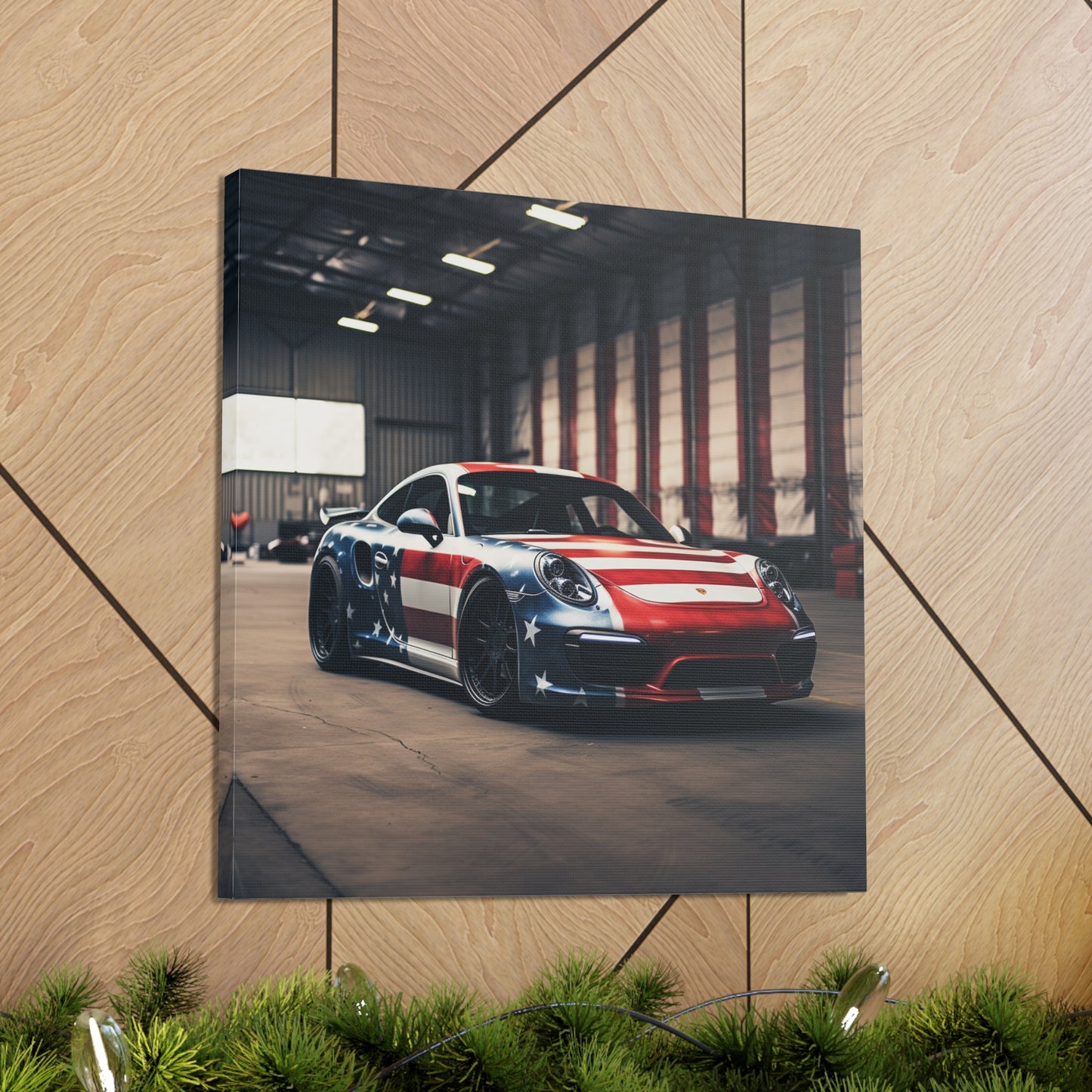 Canvas Gallery Wraps American Flag Porsche 2