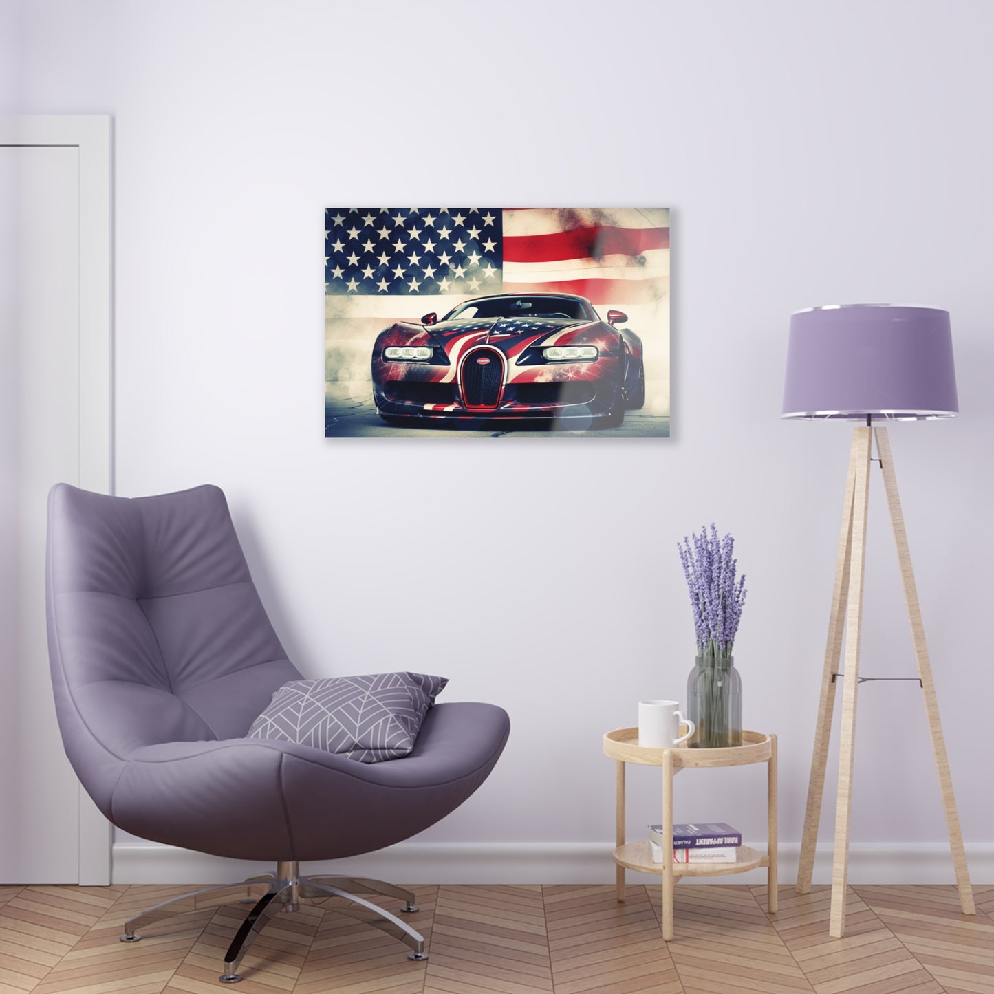 Acrylic Prints Abstract American Flag Background Bugatti 1