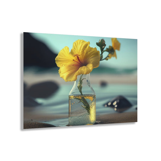 Acrylic Prints Yellow Hibiscus glass 3