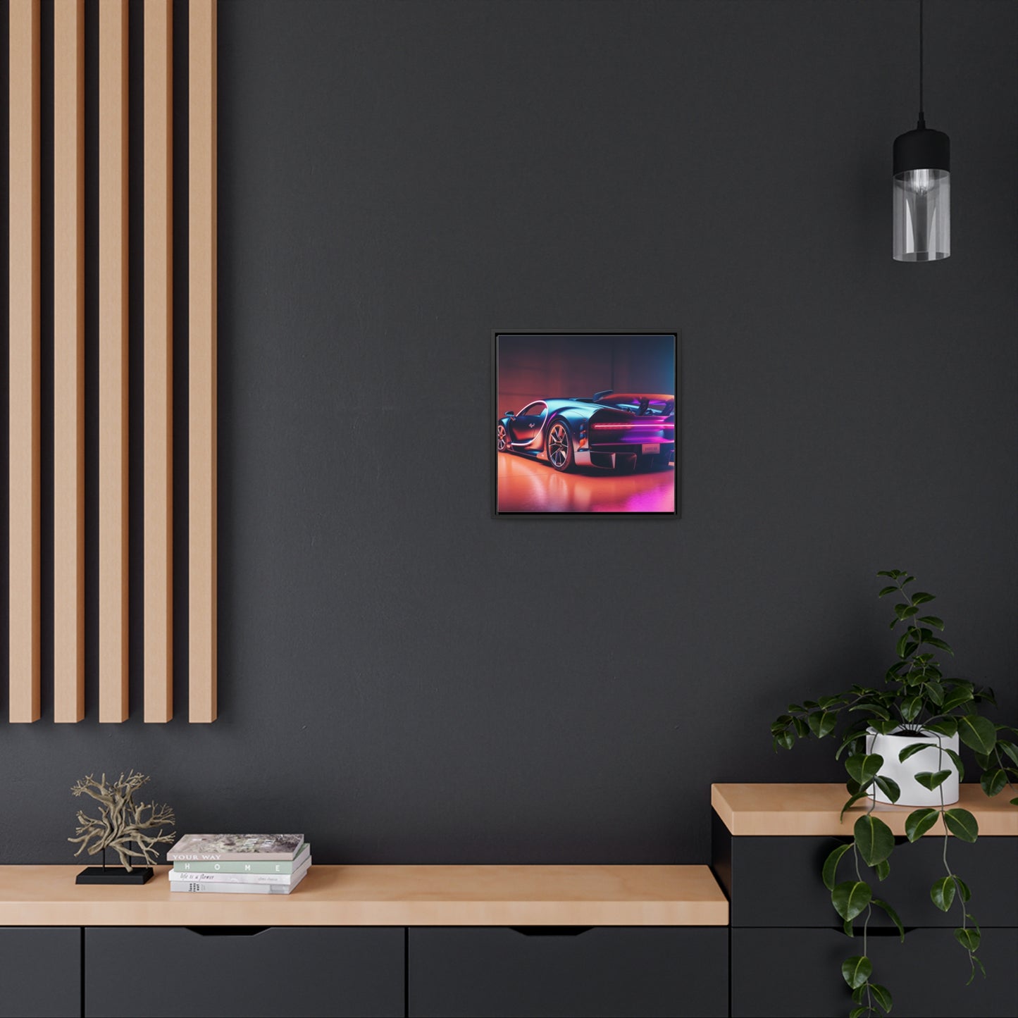 Gallery Canvas Wraps, Square Frame Hyper Bugatti Neon Chiron 2