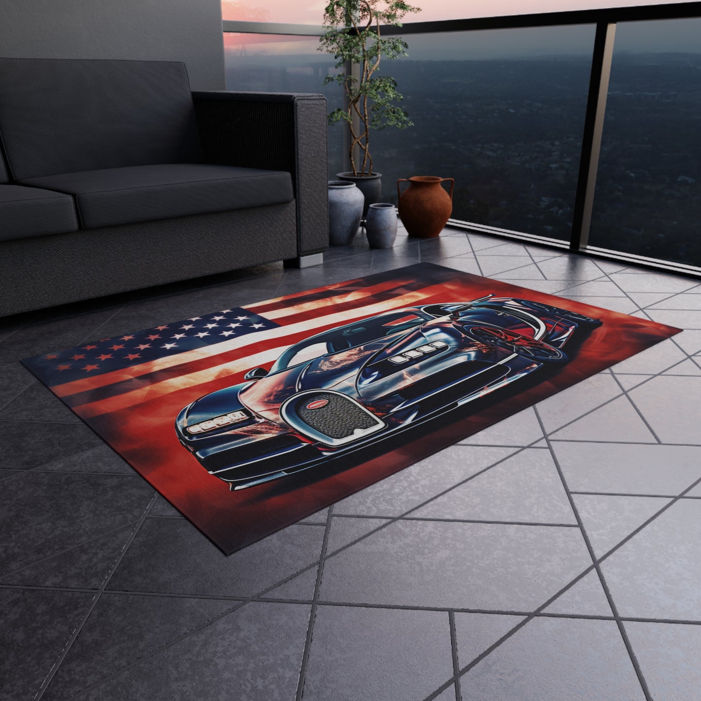 Outdoor Rug  Abstract American Flag Background Bugatti 4