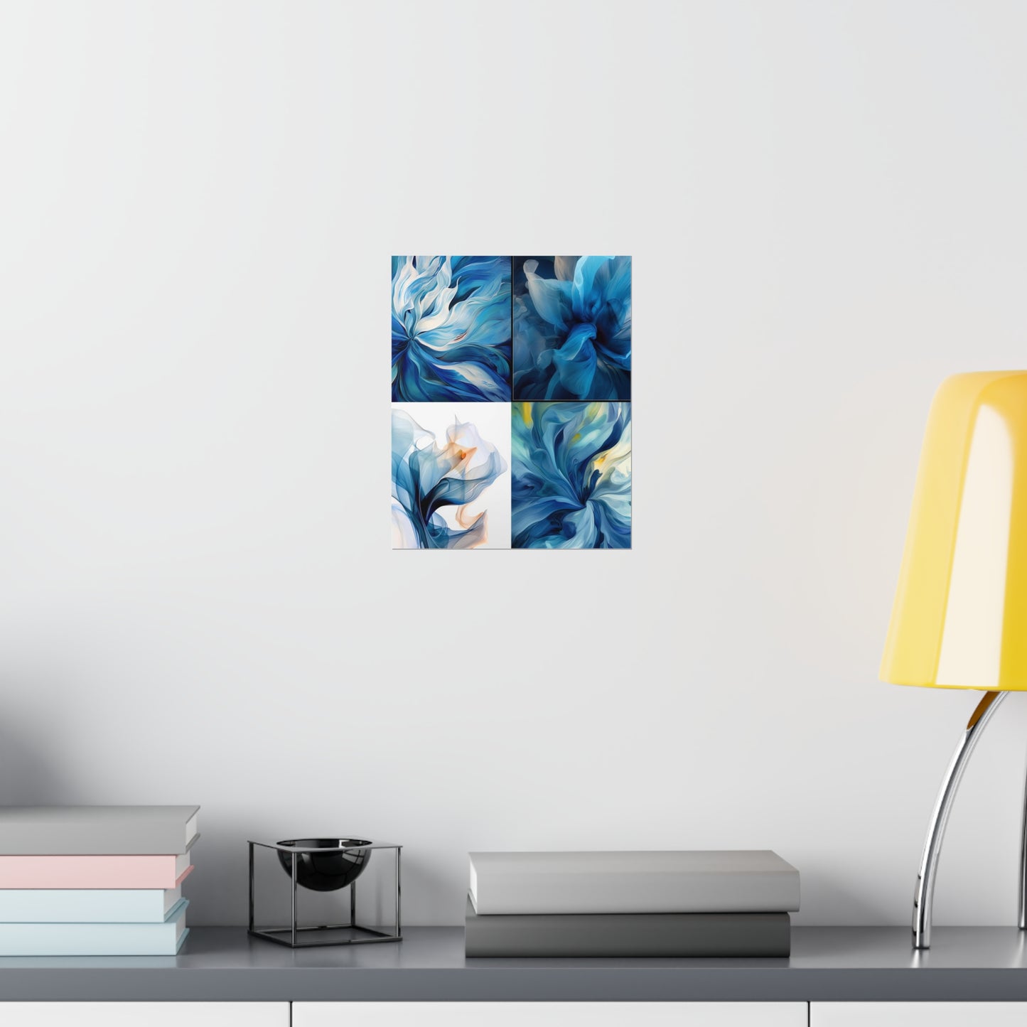 Premium Matte Vertical Posters Blue Tluip Abstract 5