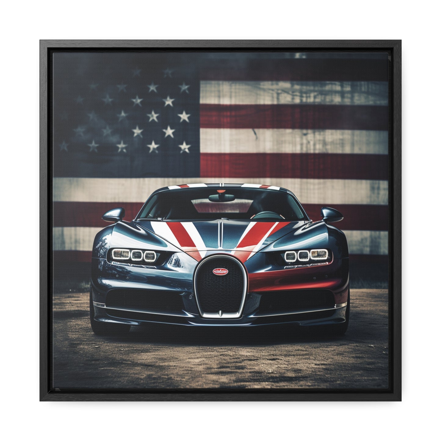 Gallery Canvas Wraps, Square Frame Bugatti Flag 2