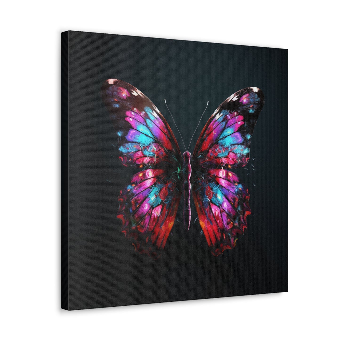 Canvas Gallery Wraps Hyper Colorful Butterfly Macro 3