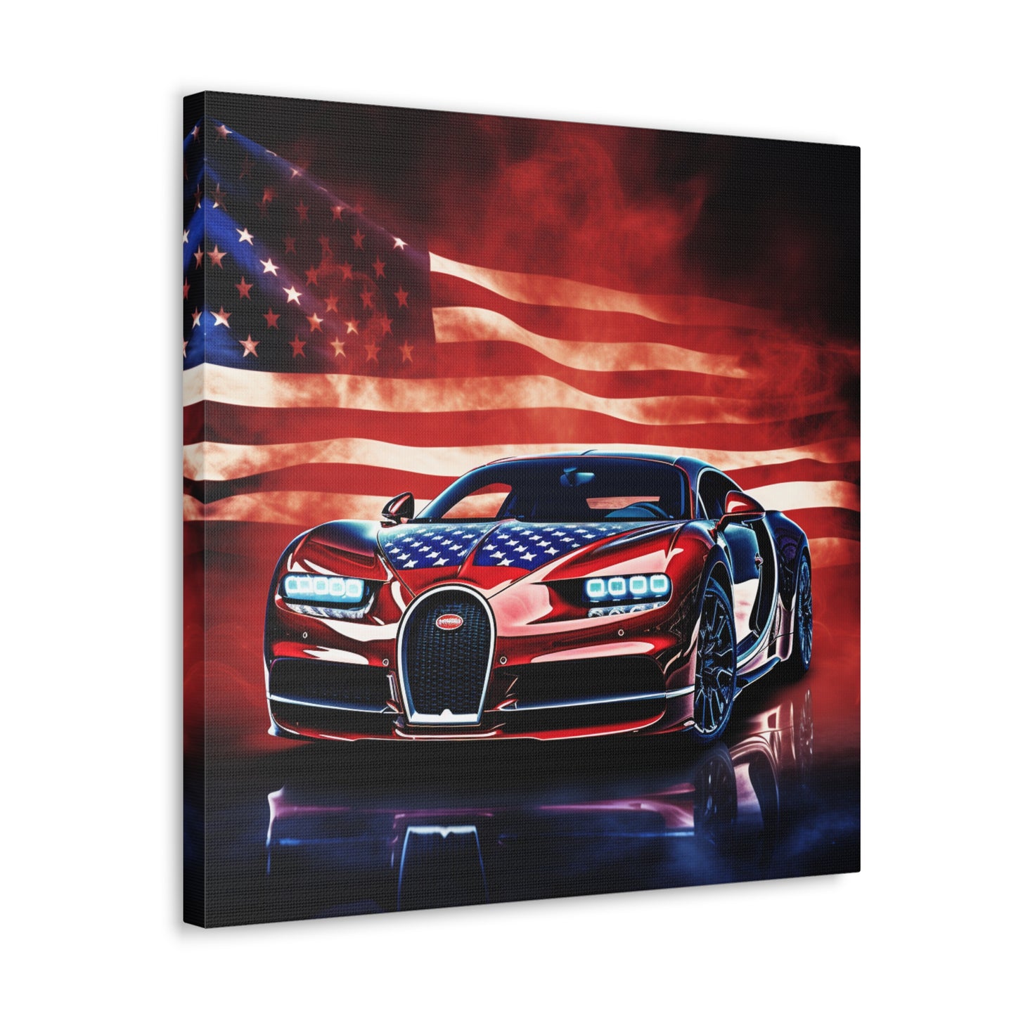 Canvas Gallery Wraps Abstract American Flag Background Bugatti 3