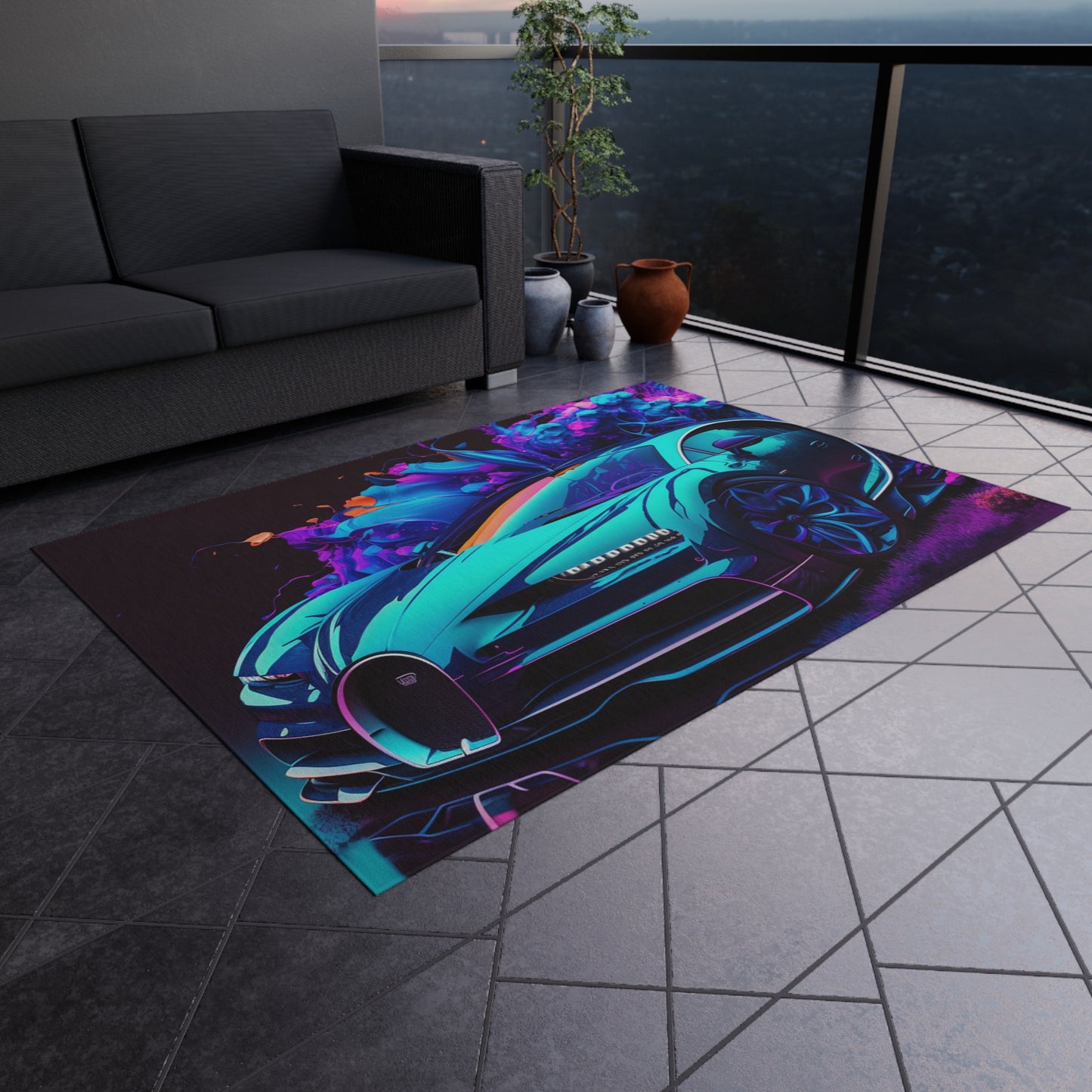 Outdoor Rug  Bugatti Neon Chiron 3