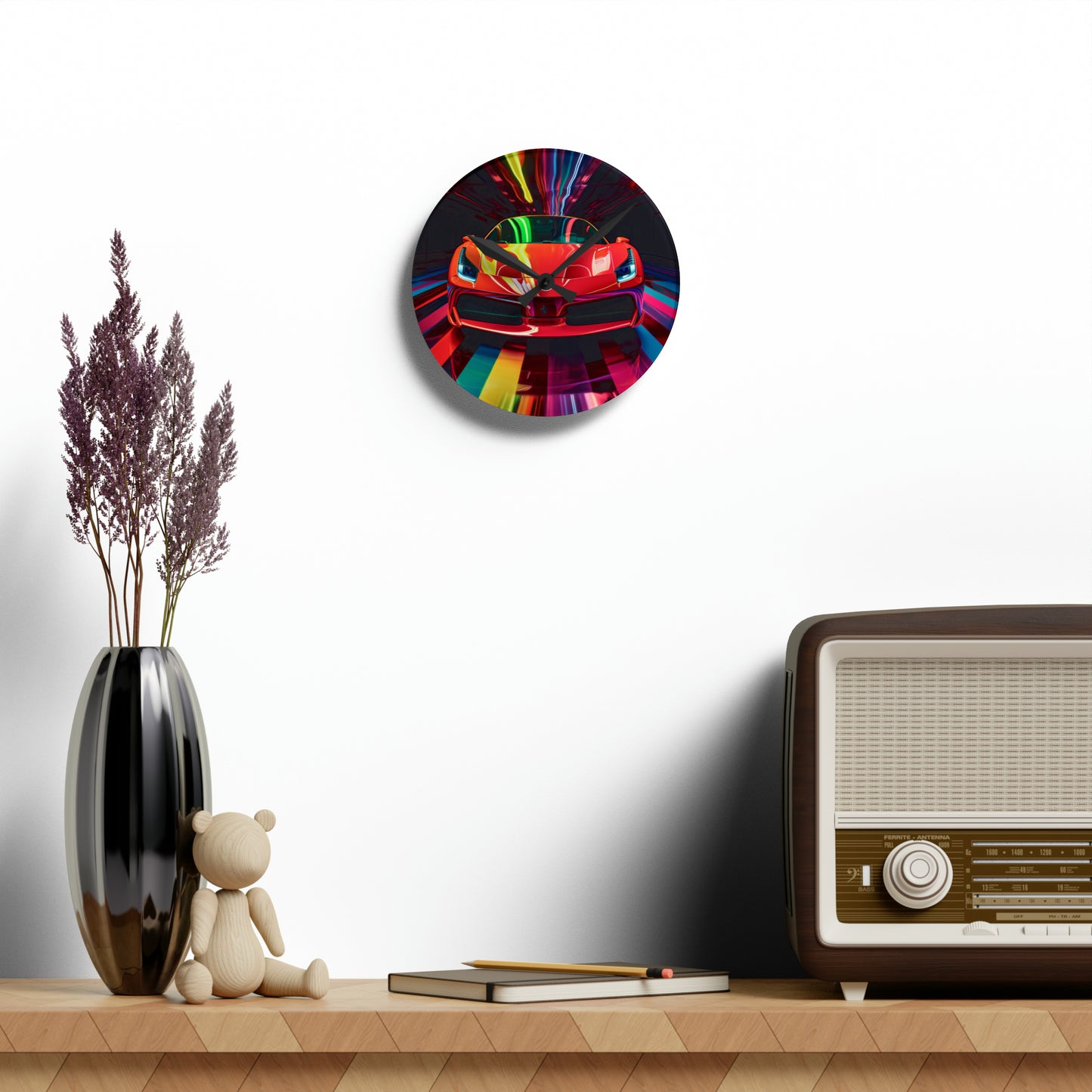 Acrylic Wall Clock Ferrari Flair Macro 3