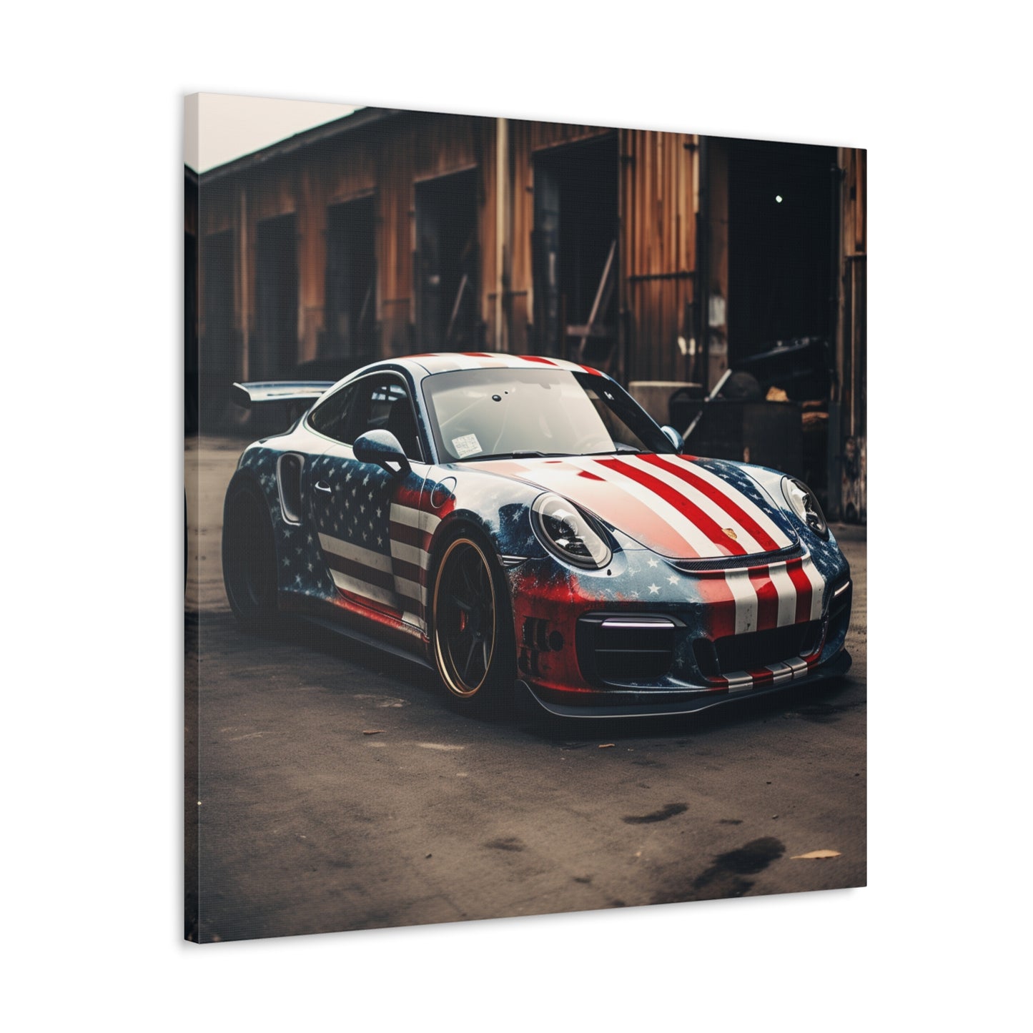 Canvas Gallery Wraps American Flag Porsche 3