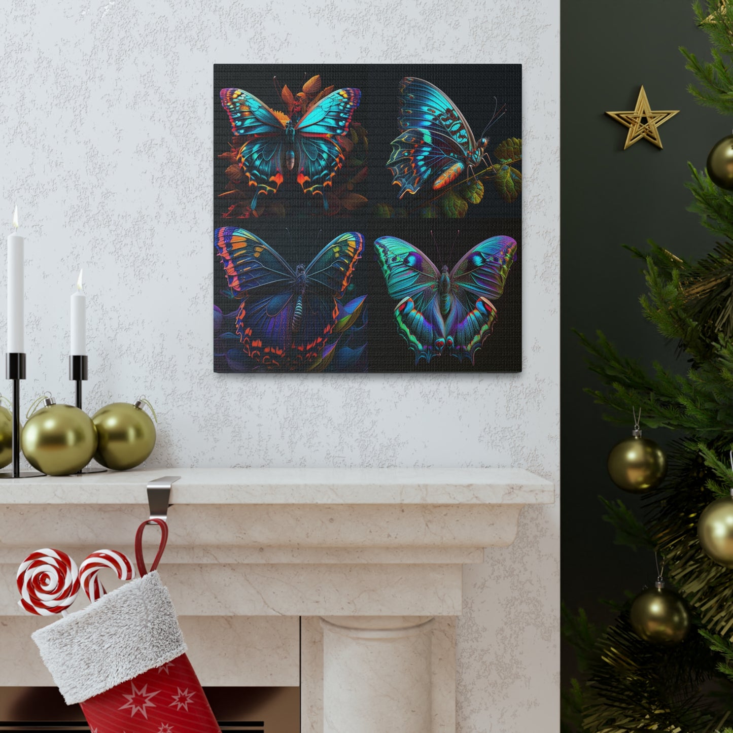 Canvas Gallery Wraps Hue Neon Butterfly 5