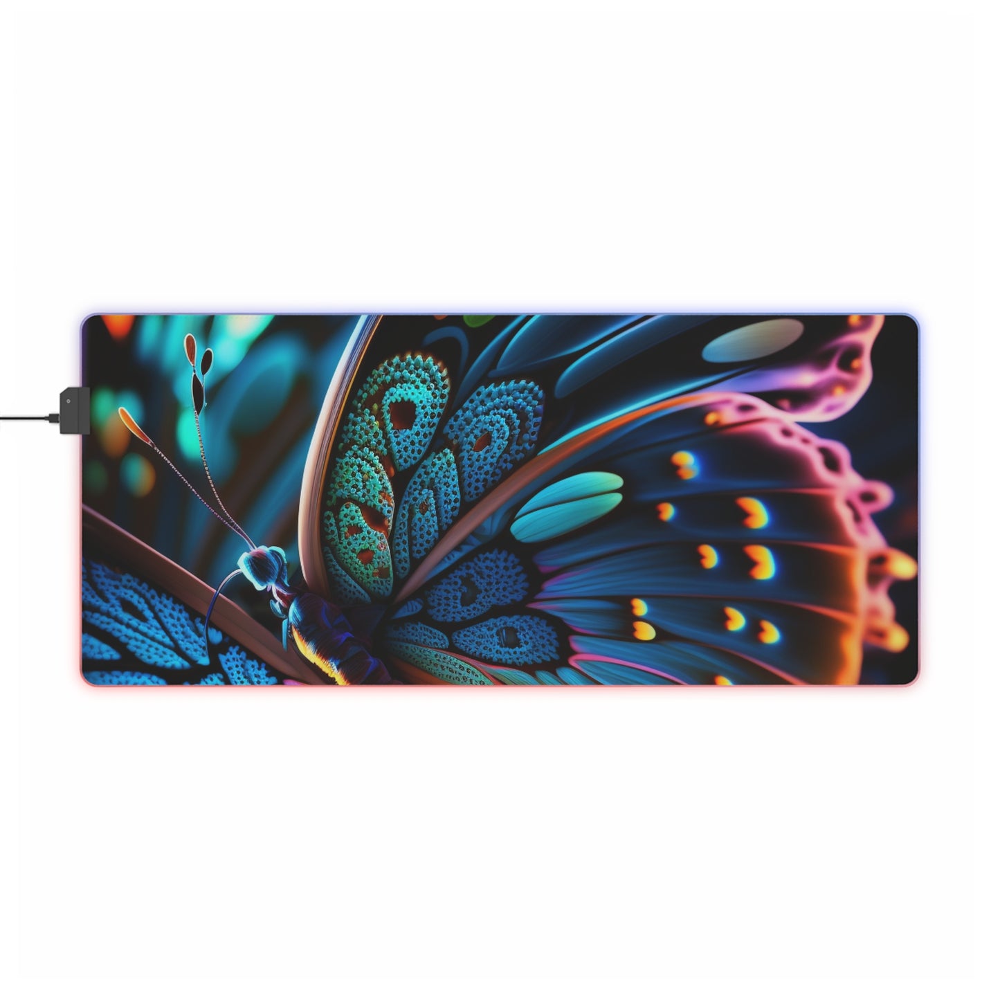 LED Gaming Mouse Pad Neon Butterfly Macro 2