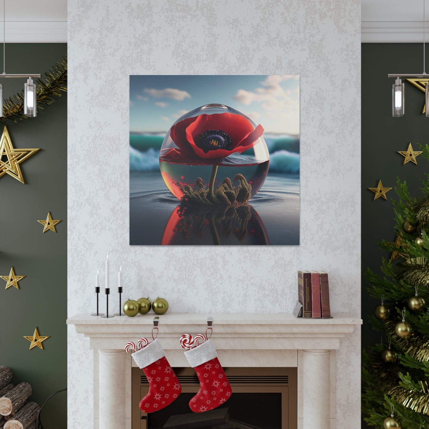 Canvas Gallery Wraps Red Anemone in a Vase 4
