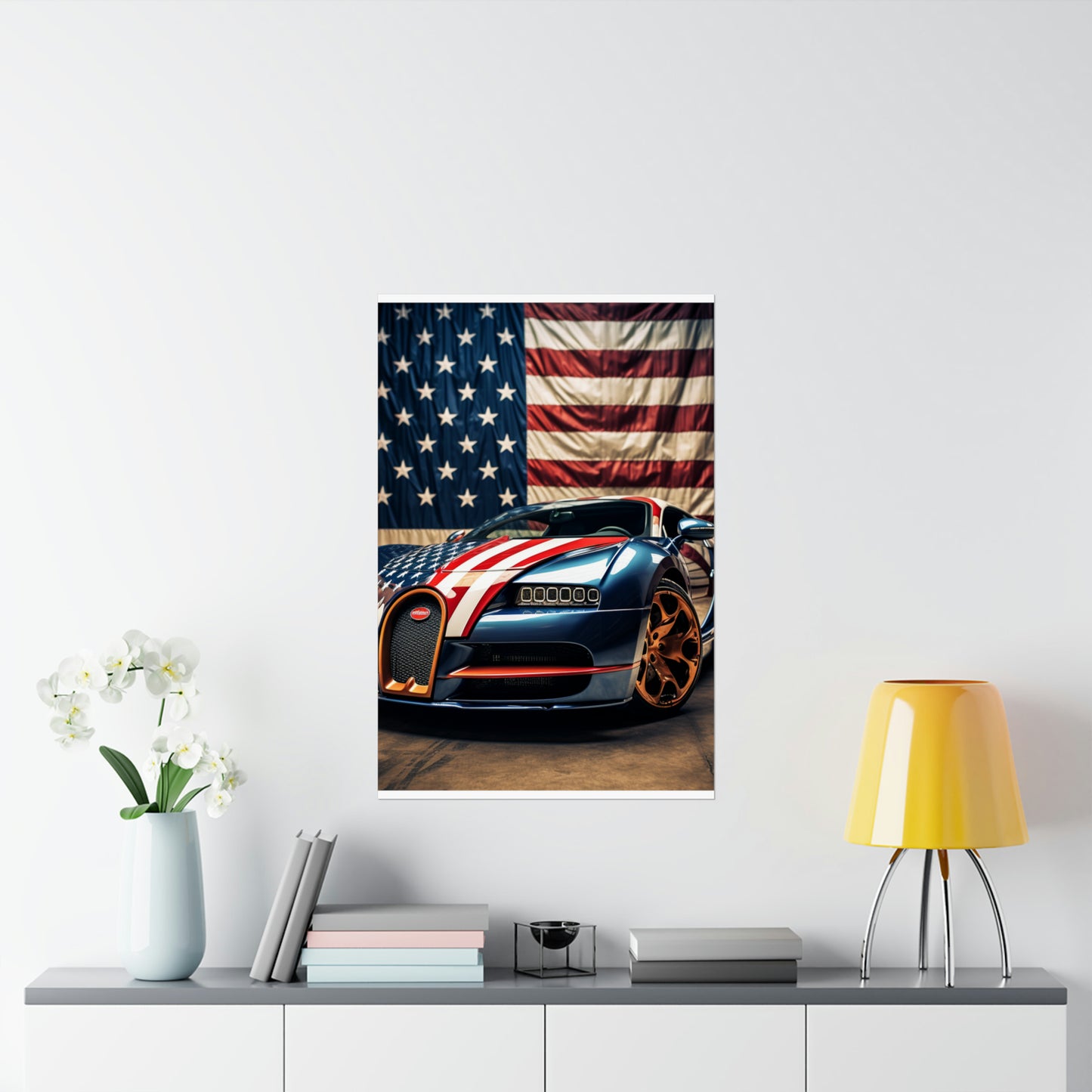 Premium Matte Vertical Posters Bugatti Flag American 4