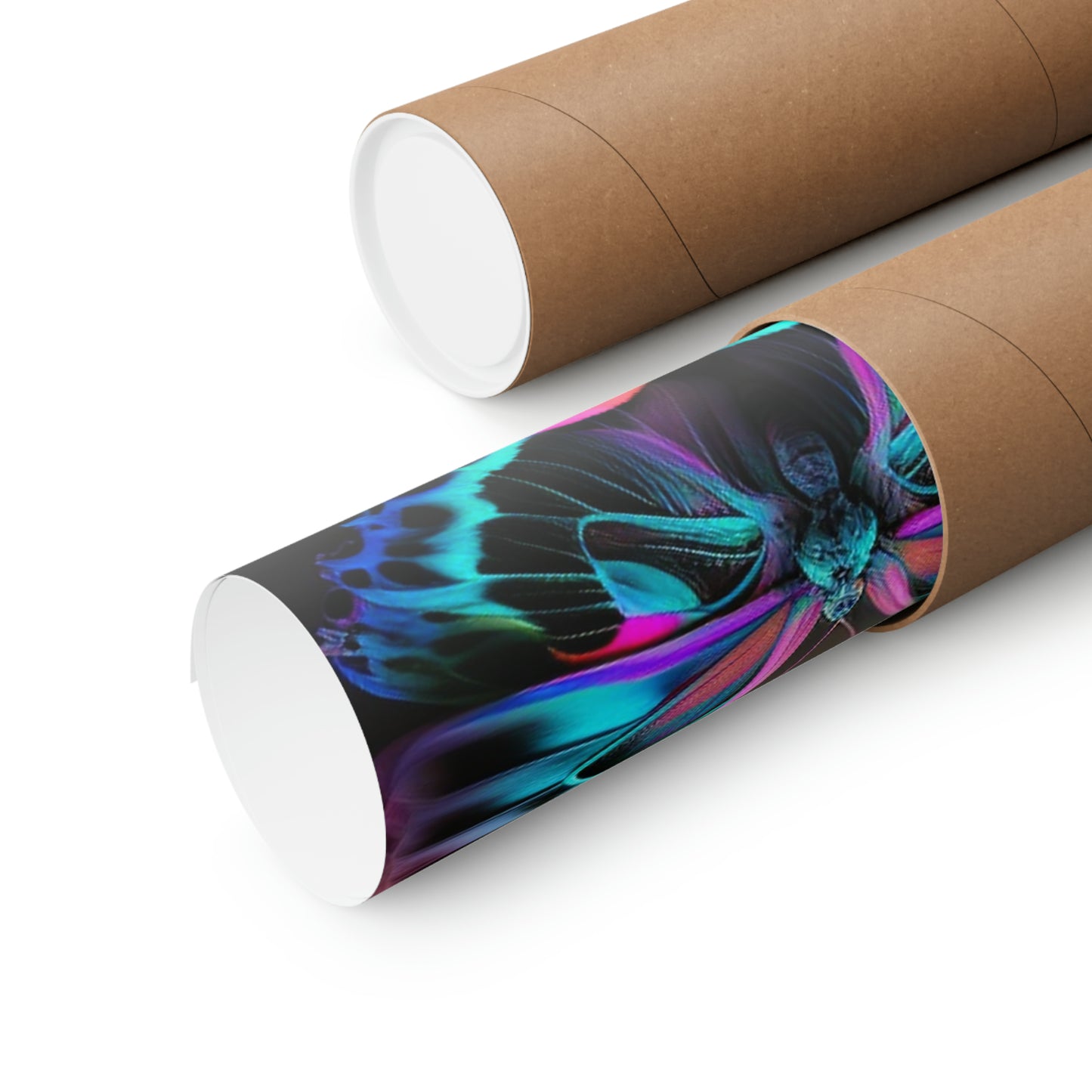 Premium Matte Vertical Posters Neon Butterfly Fusion 2