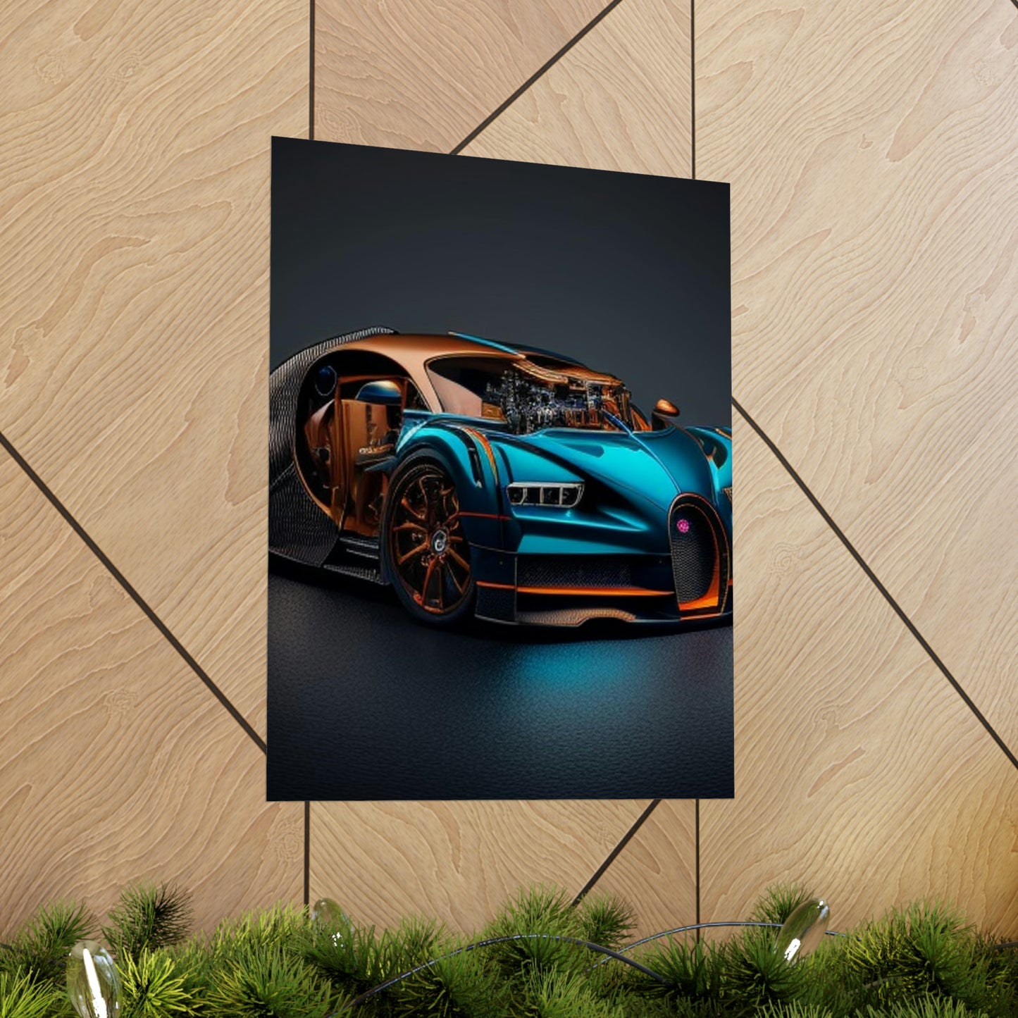 Premium Matte Vertical Posters Bugatti Blue 4