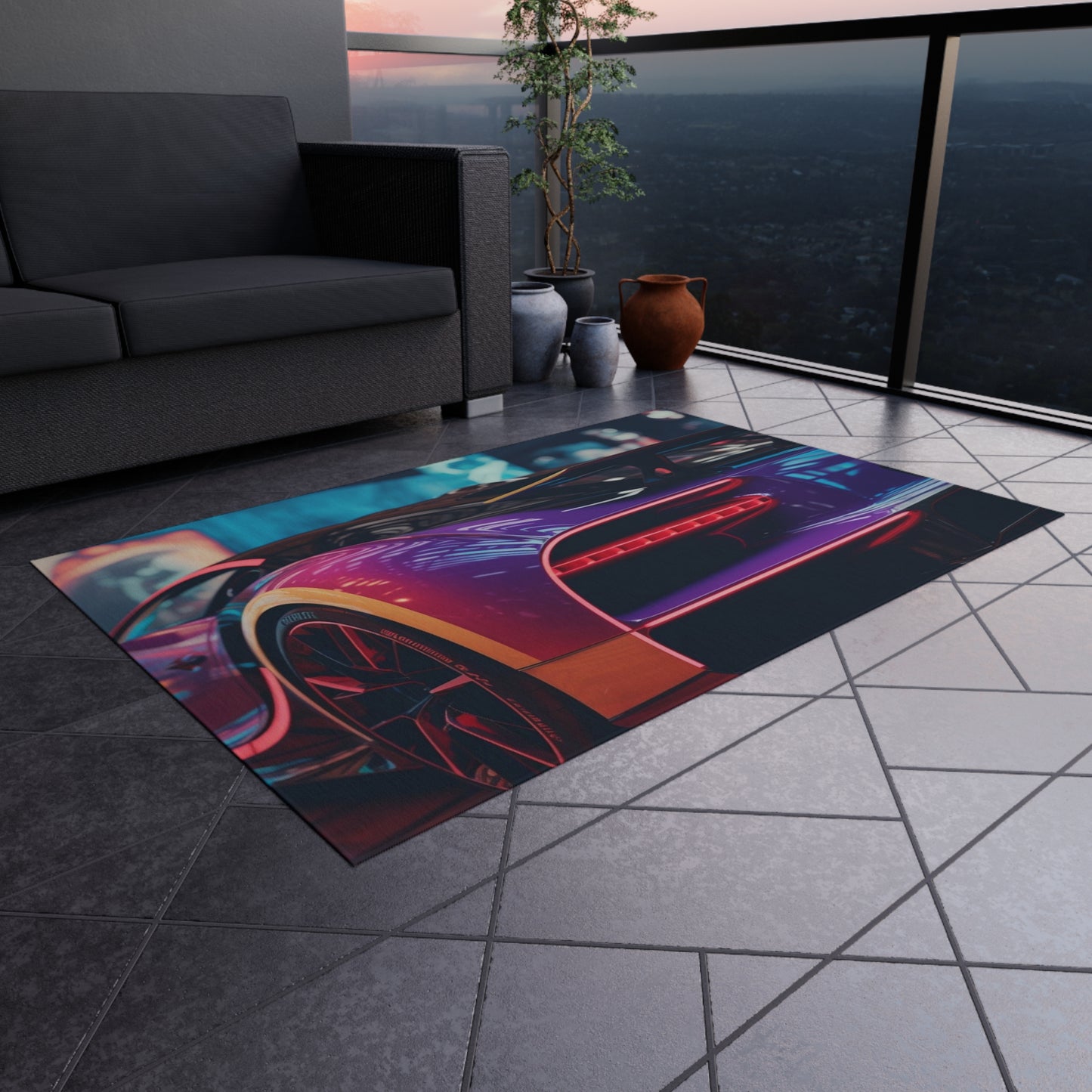 Outdoor Rug  Hyper Bugatti Neon Chiron 3