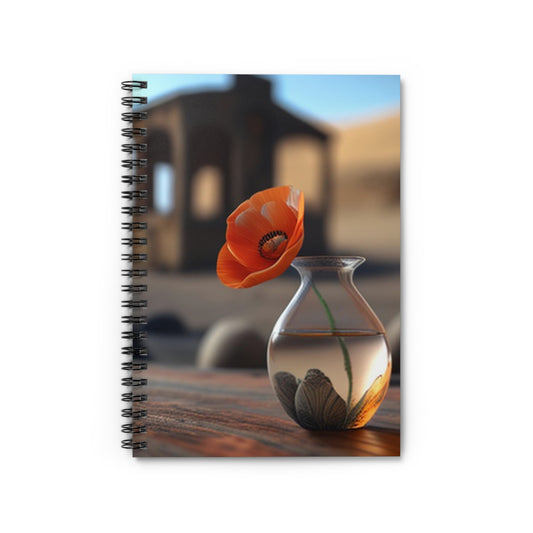 Spiral Notebook - Ruled Line Poppy in a Glass Vase 1