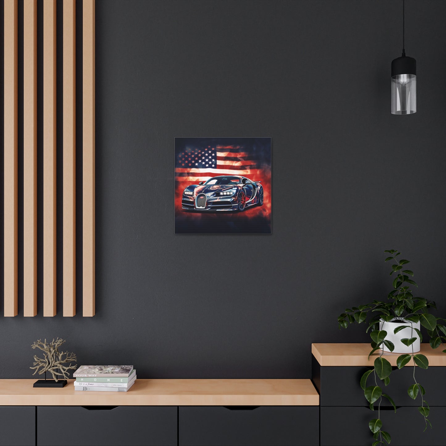 Canvas Gallery Wraps Abstract American Flag Background Bugatti 4