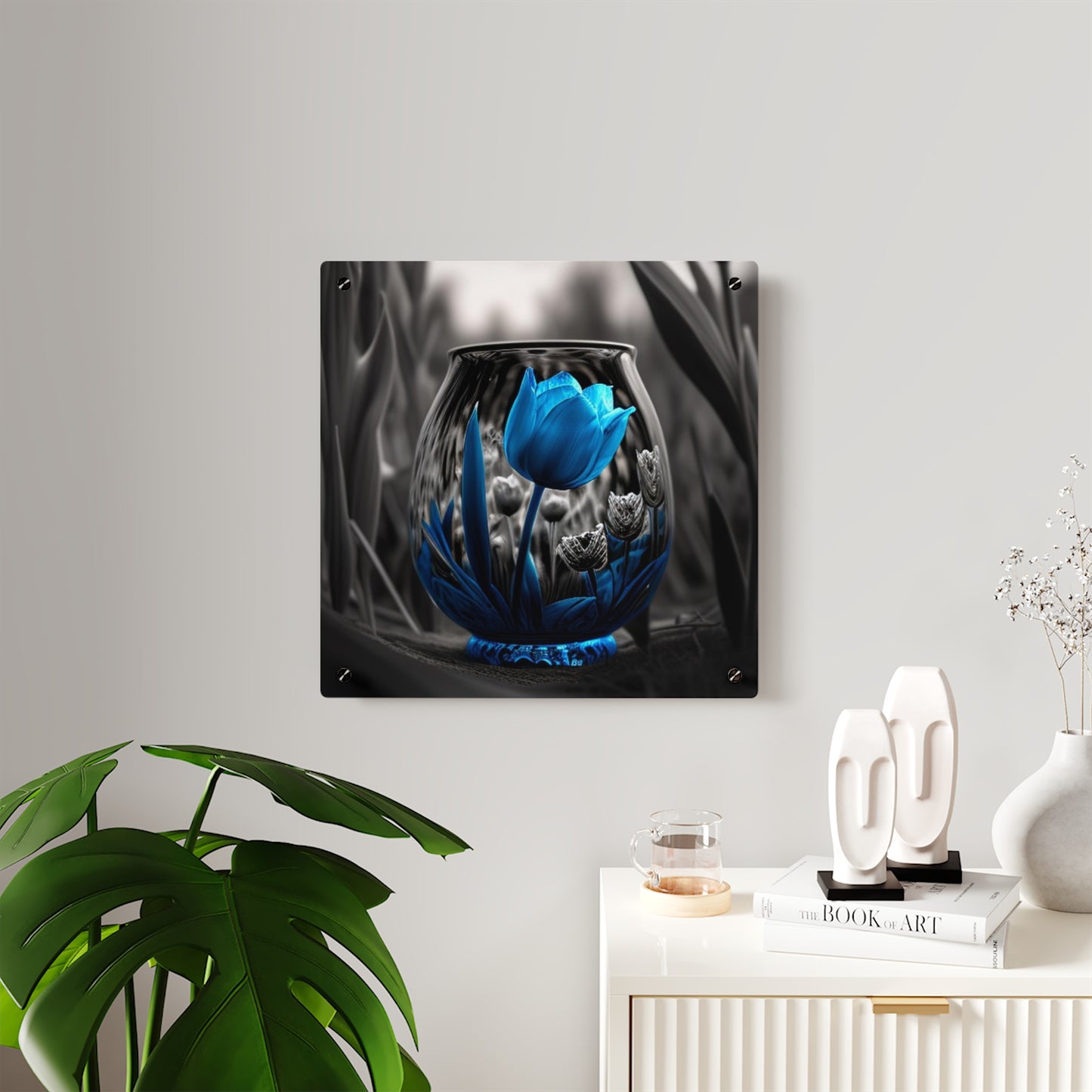 Acrylic Wall Art Panels Tulip Blue 4