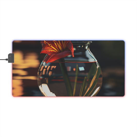 LED Gaming Mouse Pad Red Lily in a Glass vase 2