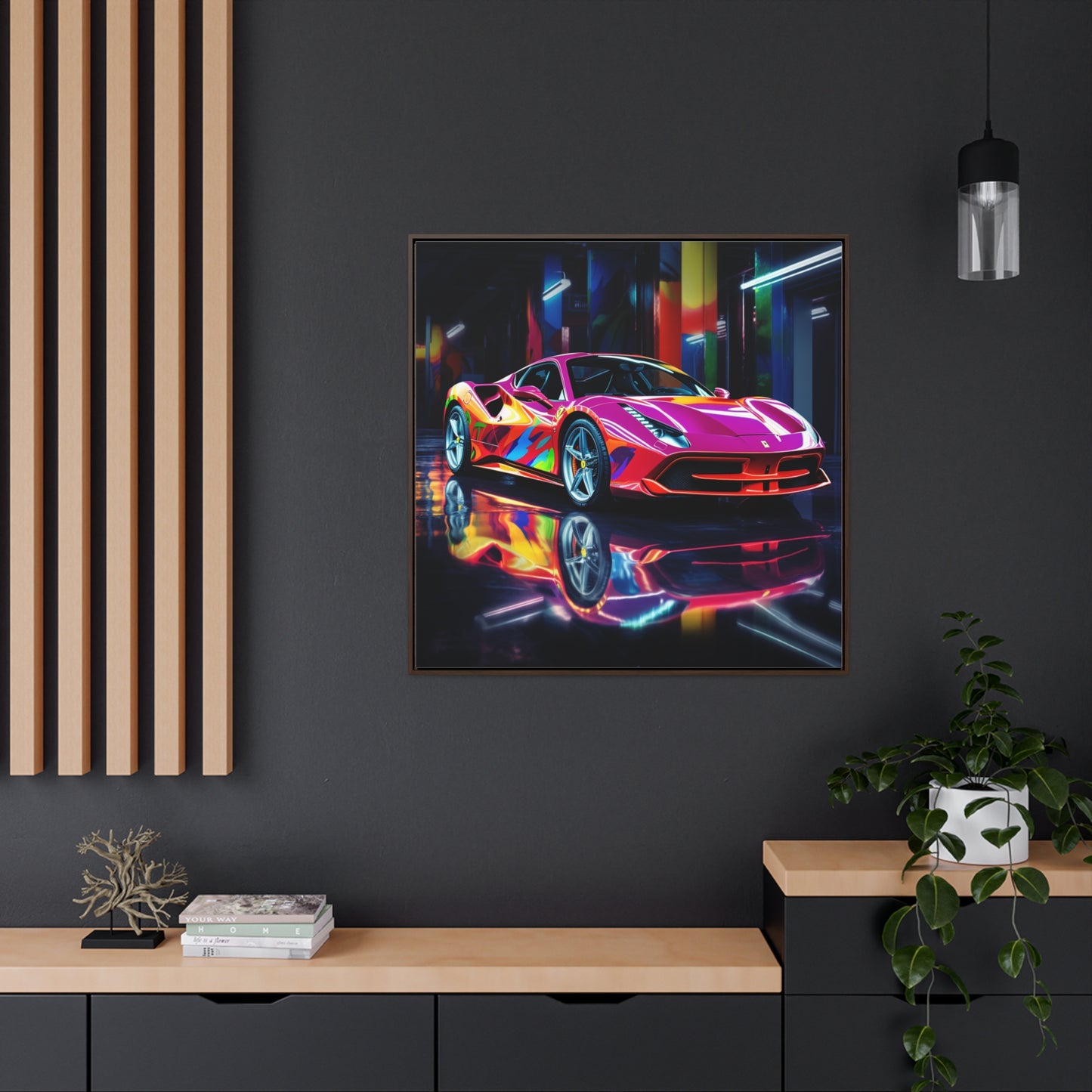 Gallery Canvas Wraps, Square Frame Pink Macro Ferrari 1