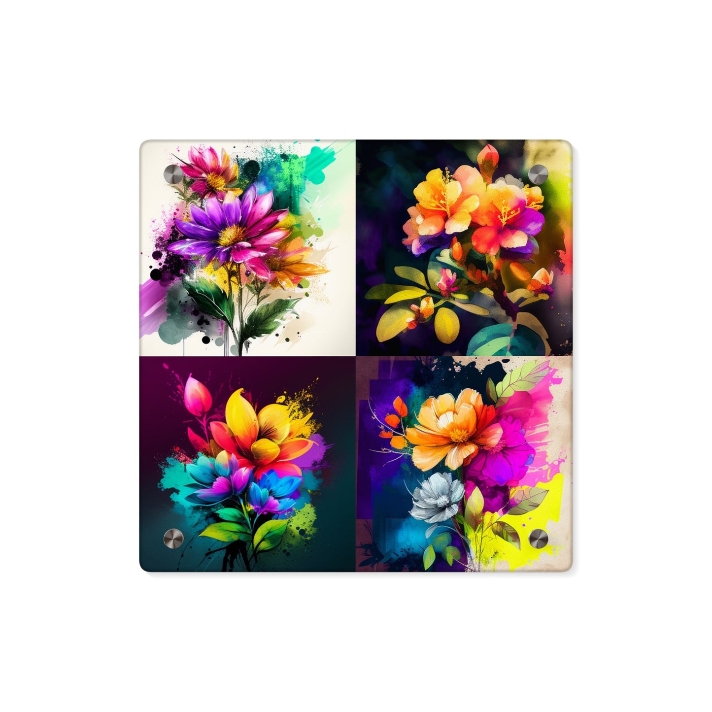 Acrylic Wall Art Panels Bright Spring Flowers 5