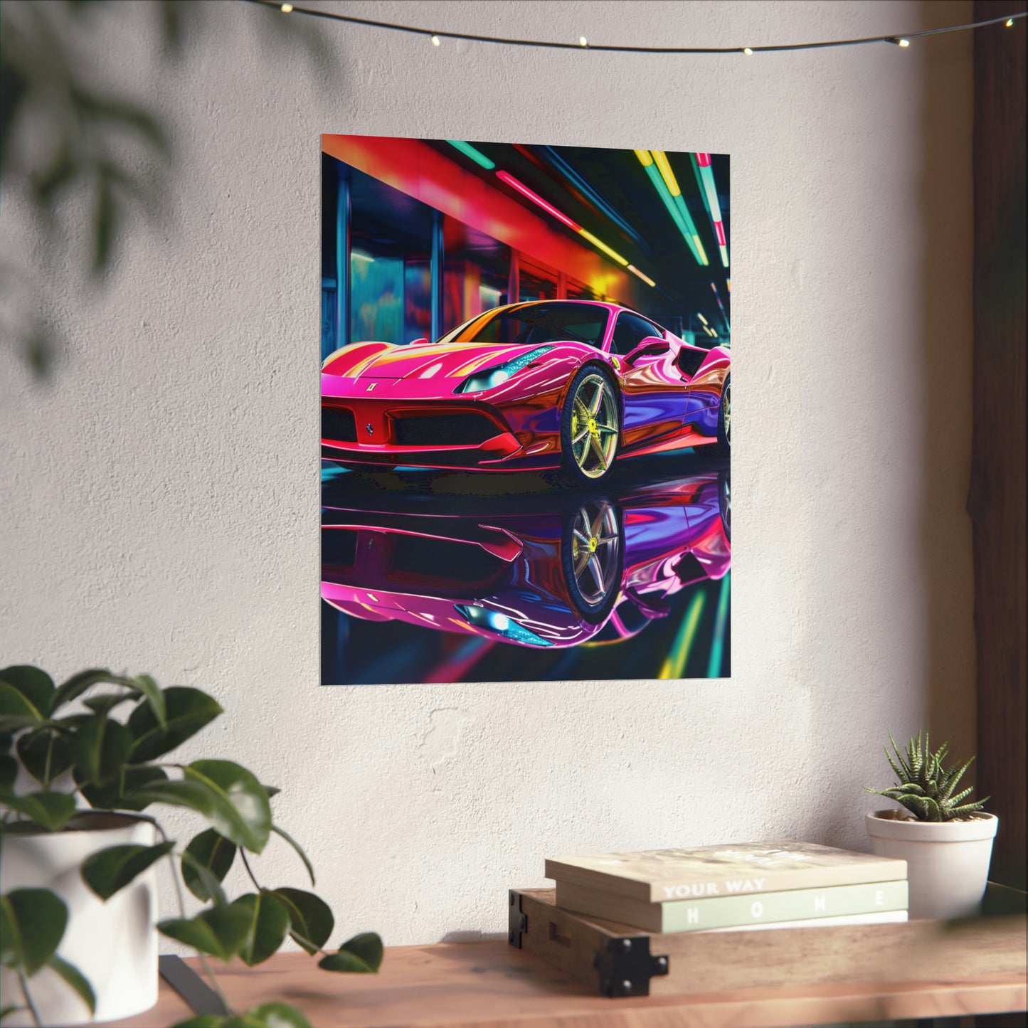 Premium Matte Vertical Posters Pink Macro Ferrari 4