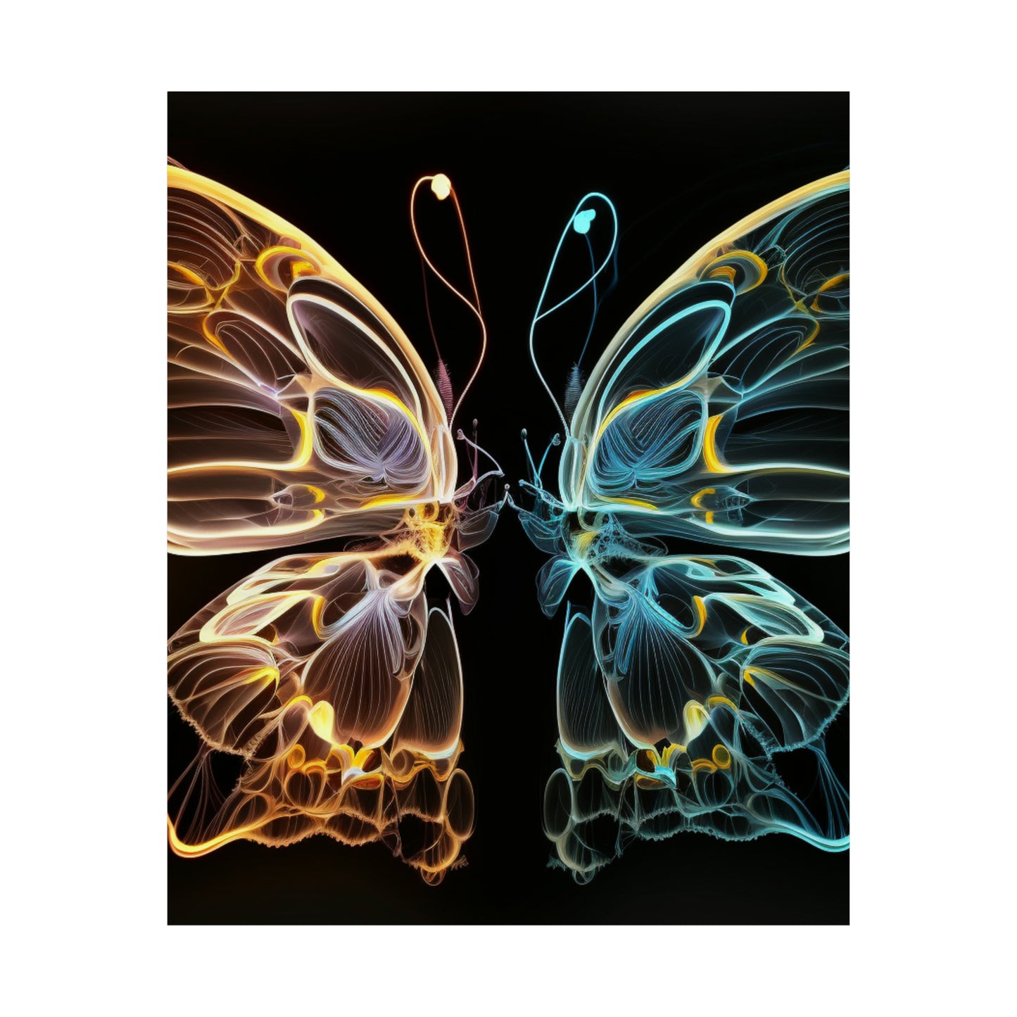 Premium Matte Vertical Posters Neon Glo Butterfly 3