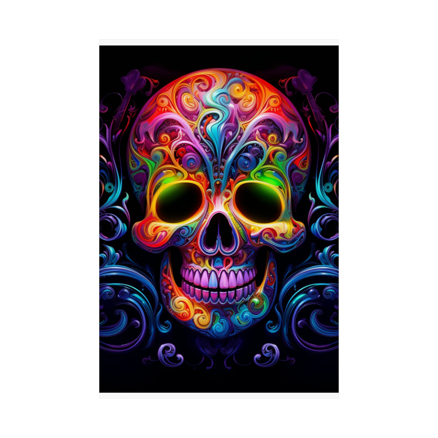 Premium Matte Vertical Posters Macro Skull Color 2