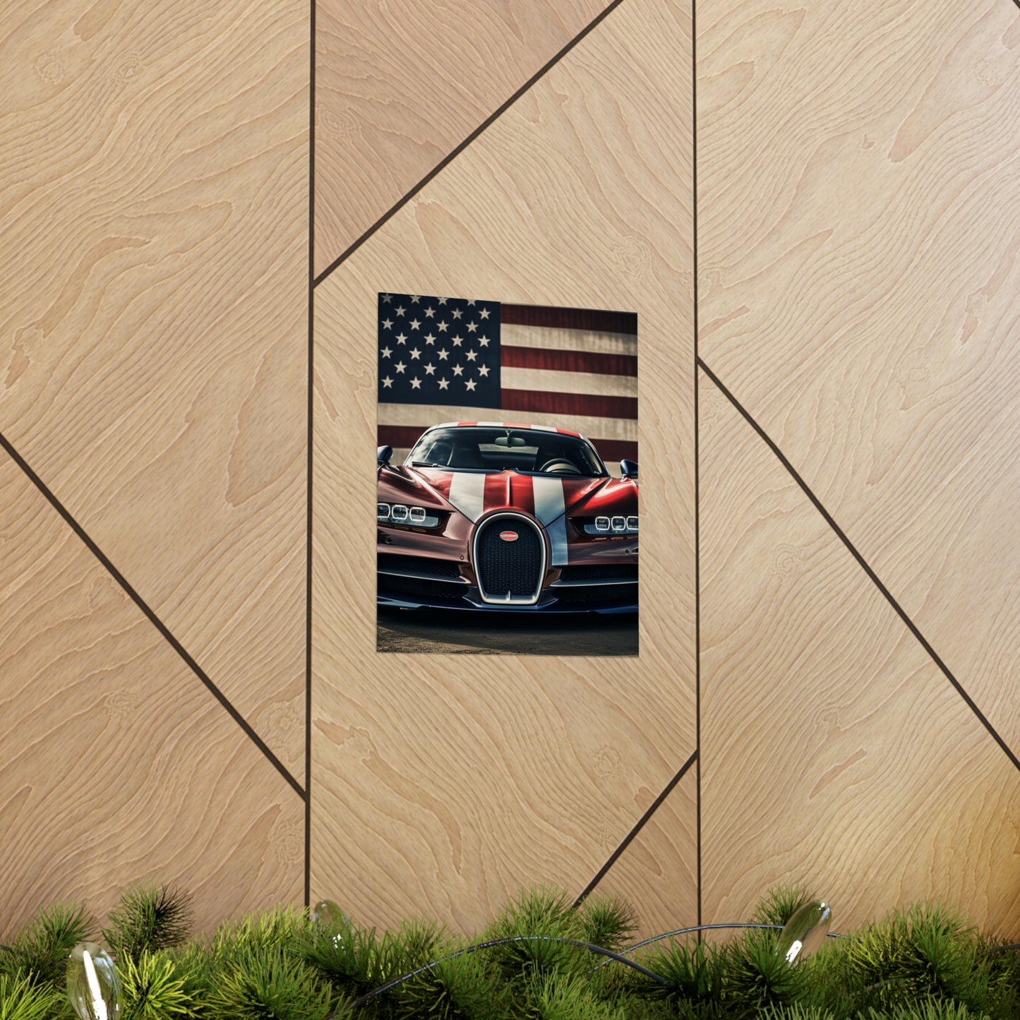 Premium Matte Vertical Posters Bugatti Flag 1