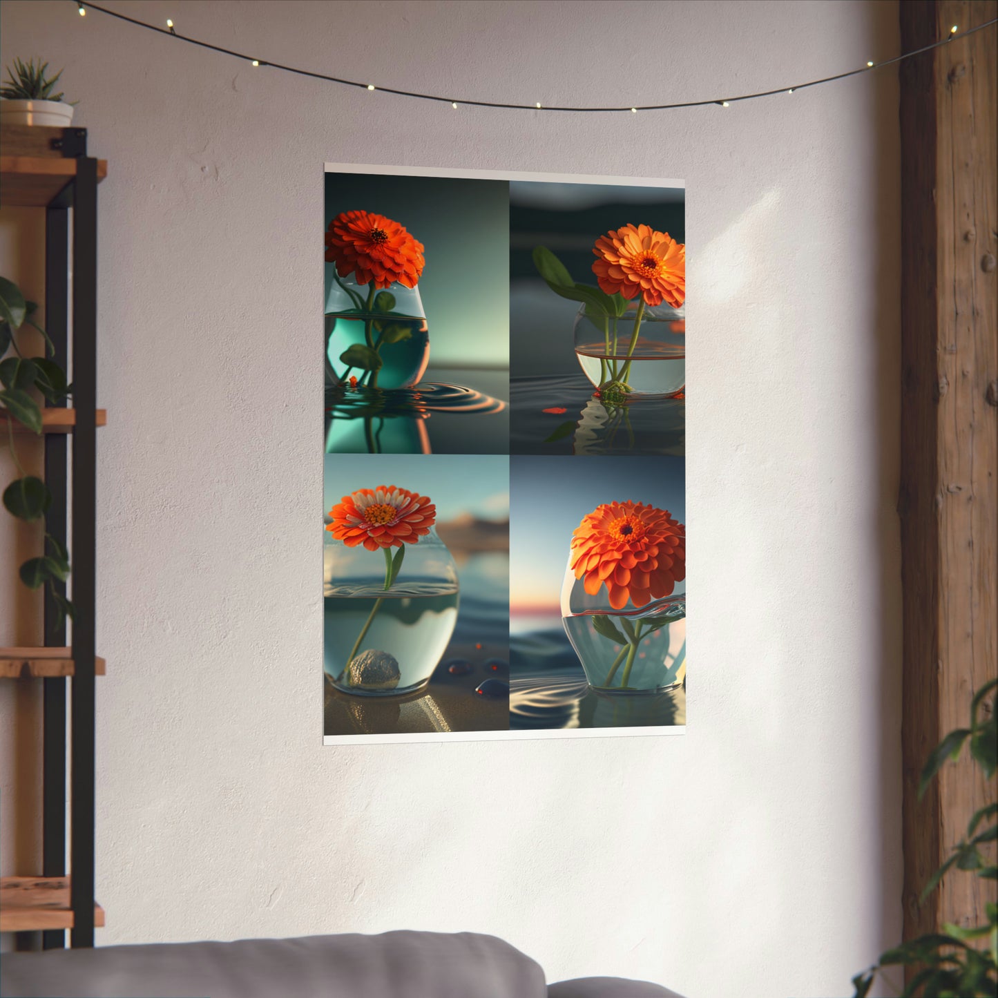 Premium Matte Vertical Posters Orange Zinnia 5