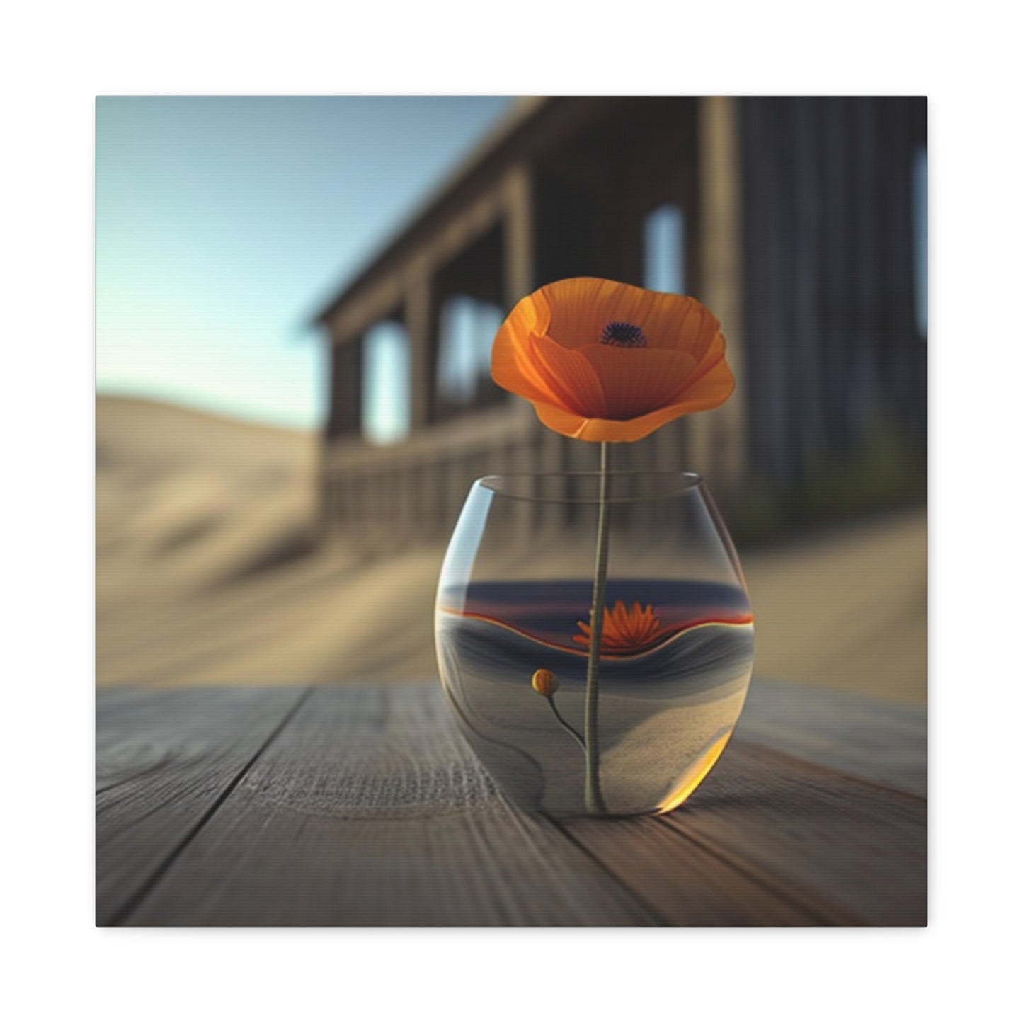 Canvas Gallery Wraps Poppy in a Glass Vase 4