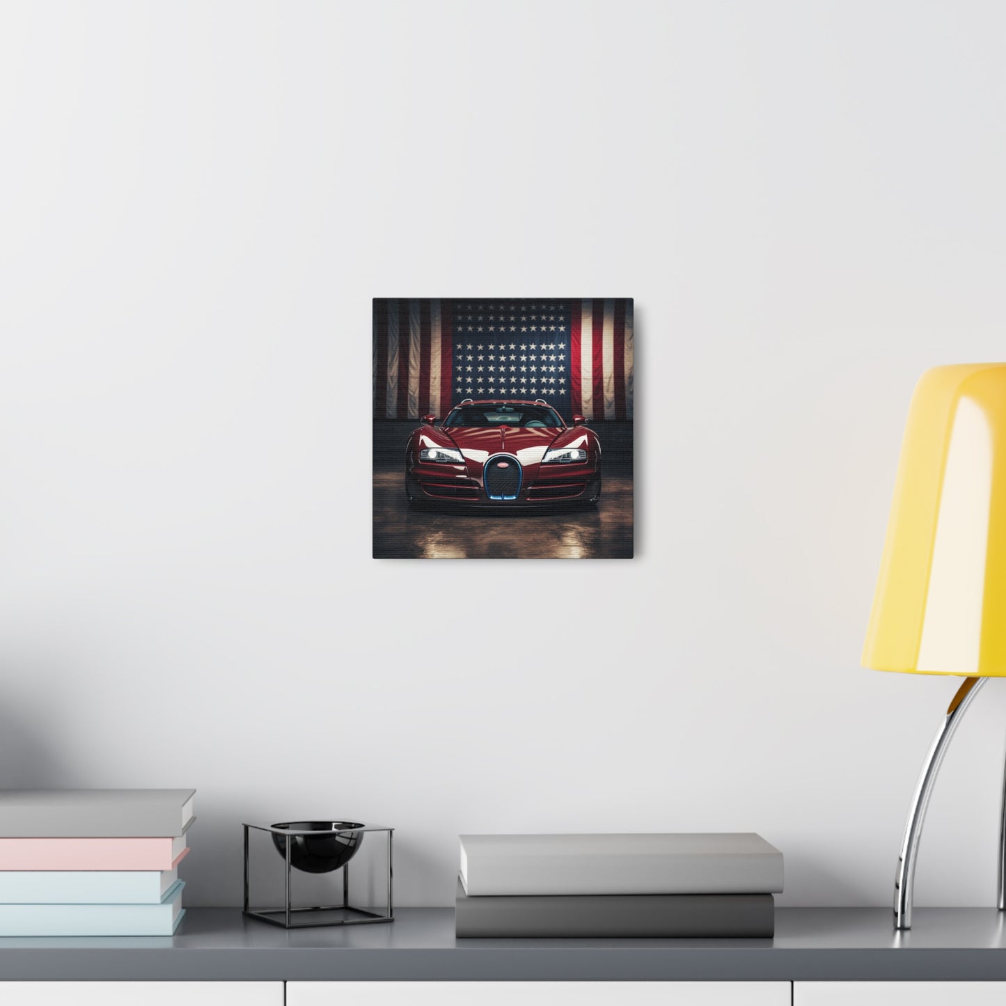 Canvas Gallery Wraps American Flag Background Bugatti 1