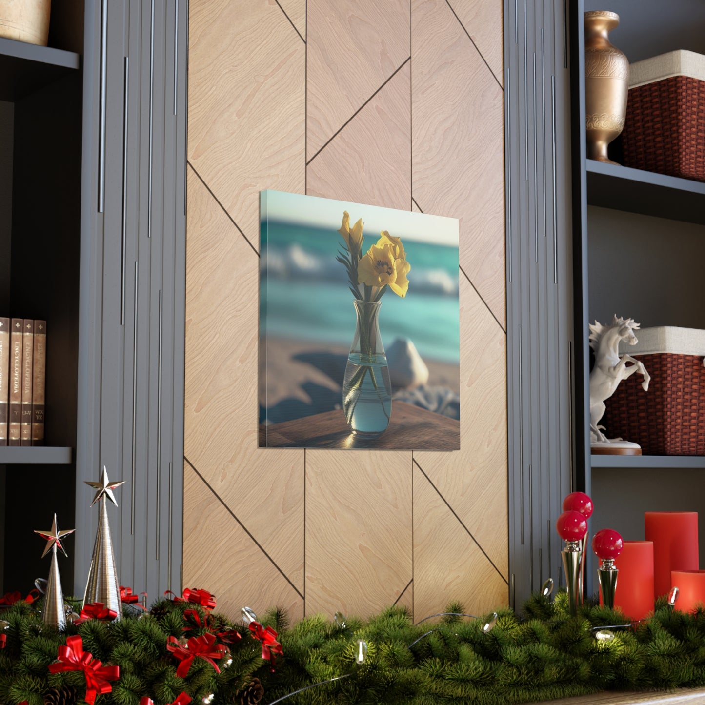 Canvas Gallery Wraps Yellow Gladiolus glass 4