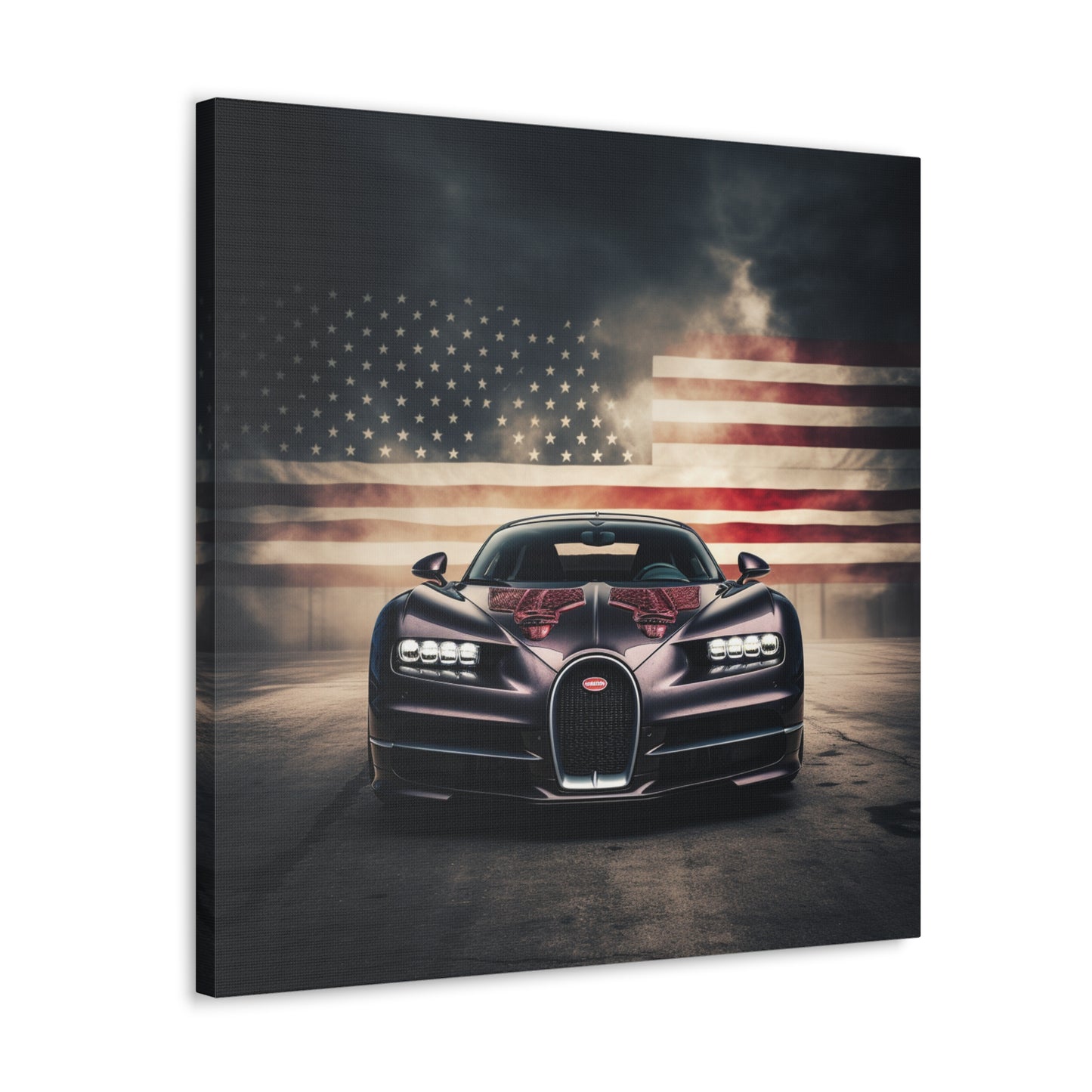 Canvas Gallery Wraps American Flag Background Bugatti 2