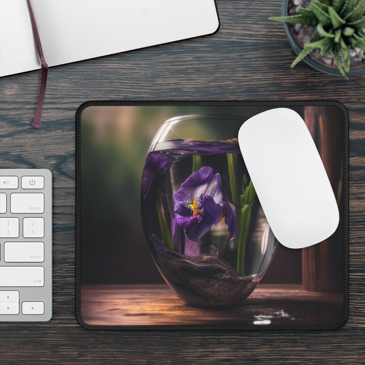 Gaming Mouse Pad  Purple Iris in a vase 4