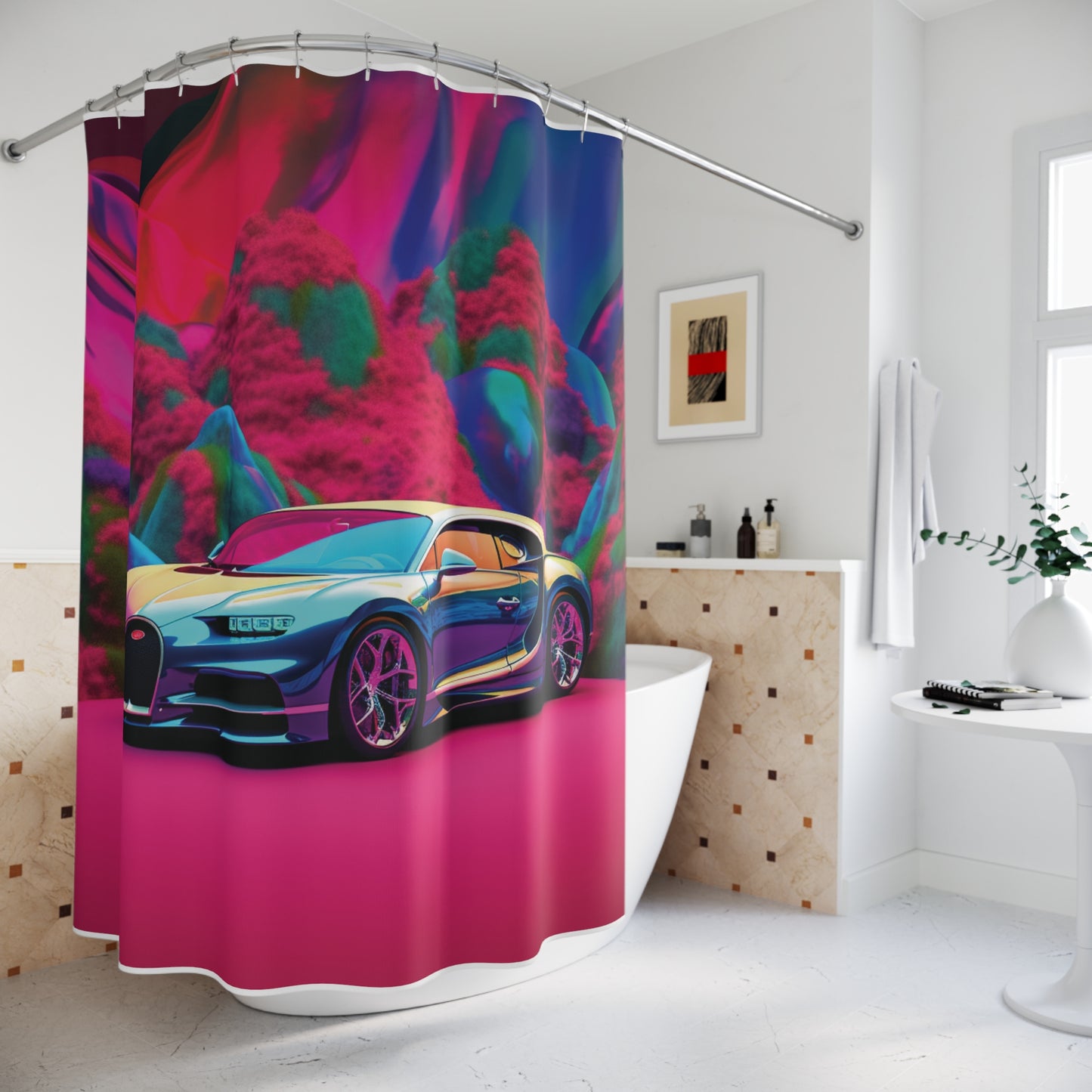 Polyester Shower Curtain Florescent Bugatti Flair 4