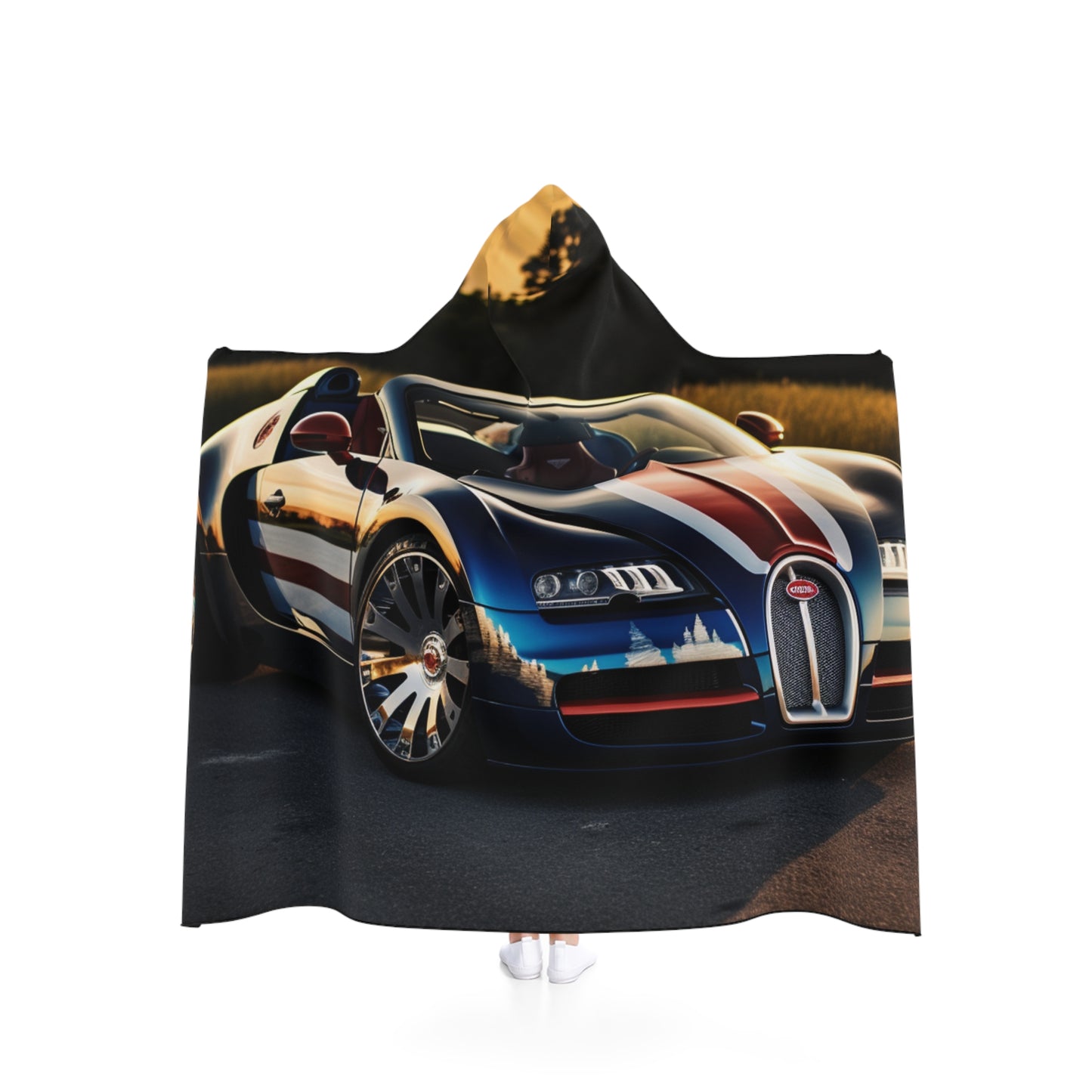 Hooded Blanket Bugatti Flag American 3