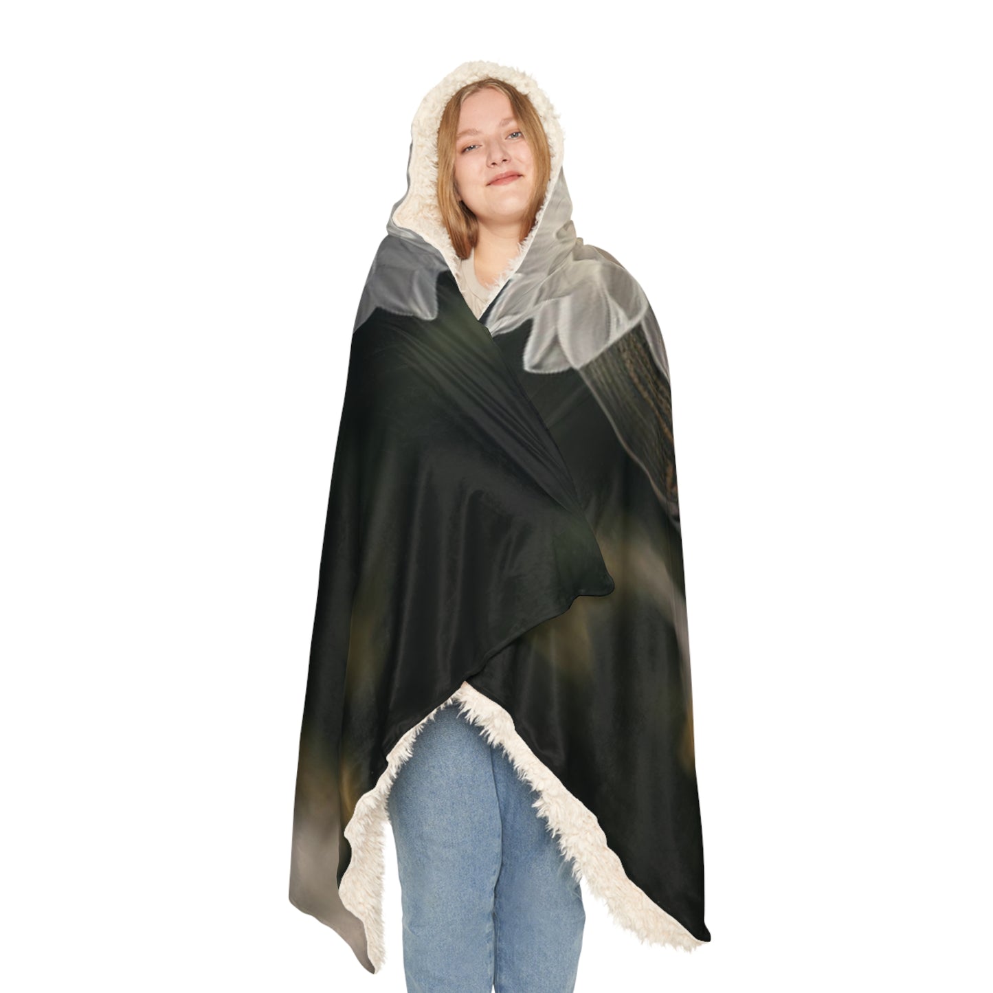 Snuggle Hooded Blanket White Dahlia 2
