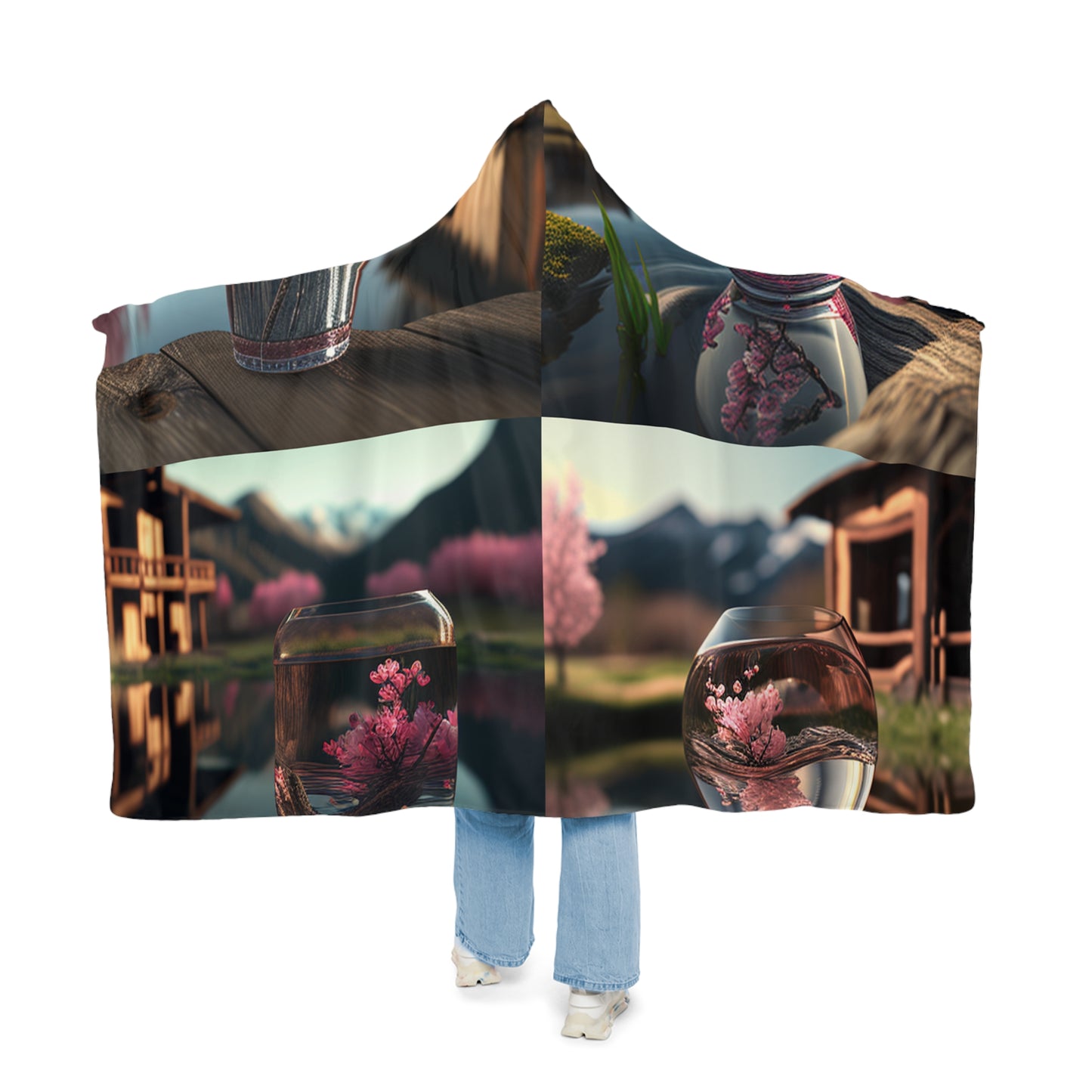 Snuggle Hooded Blanket Cherry Blossom 5