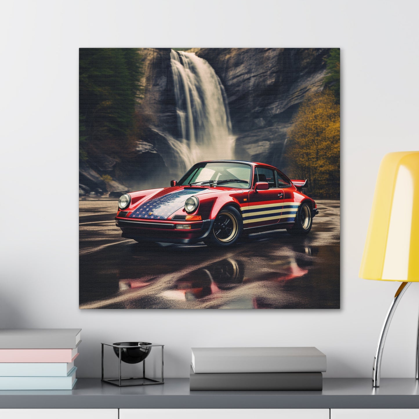 Canvas Gallery Wraps American Flag Porsche Abstract 1