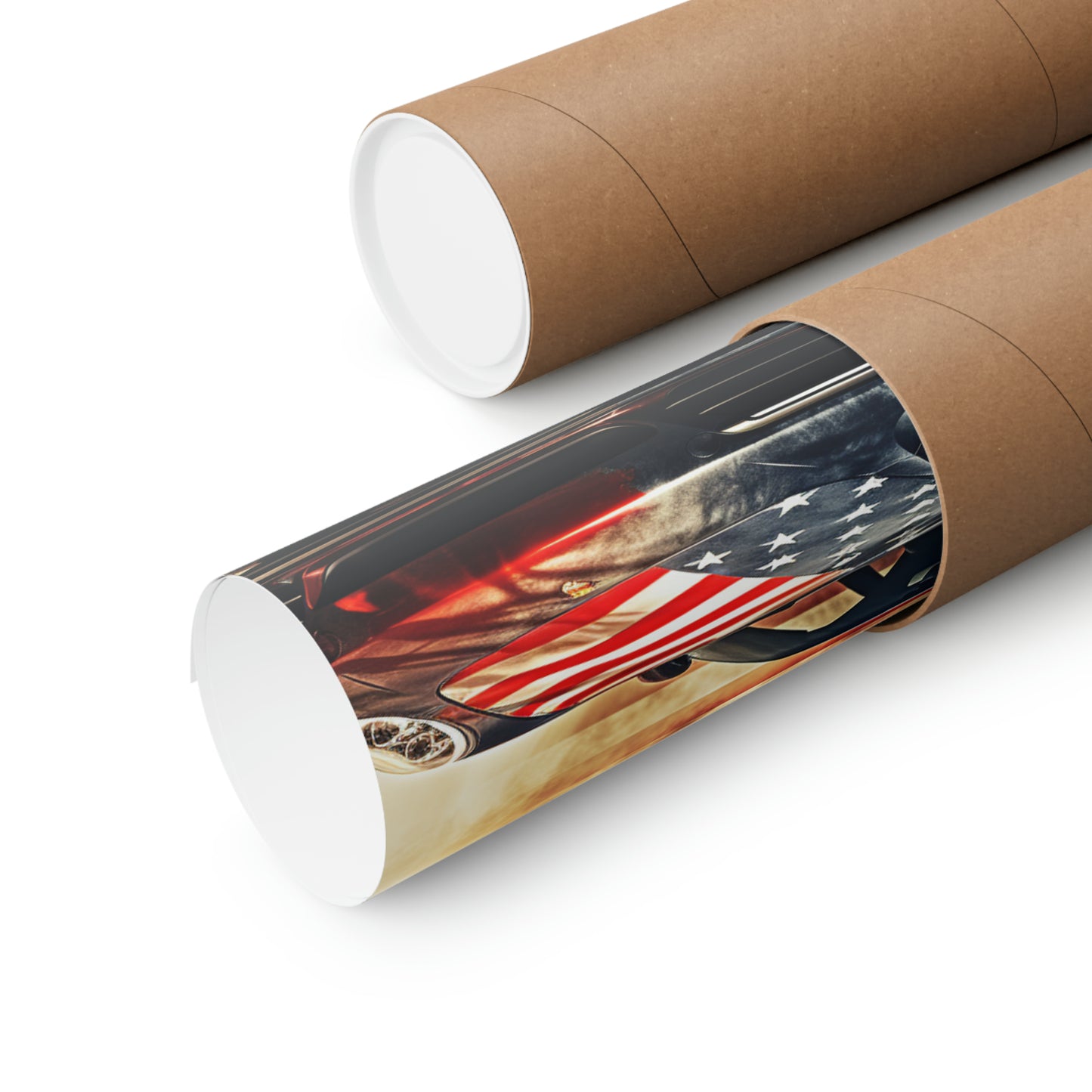 Premium Matte Vertical Posters Abstract American Flag Background Porsche 1