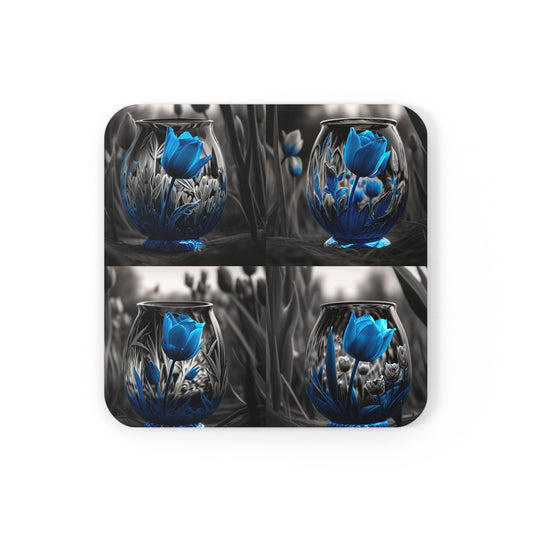 Corkwood Coaster Set Tulip Blue 5