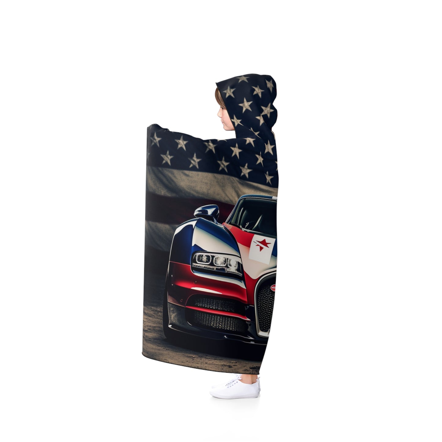 Hooded Blanket Bugatti American Flag 3