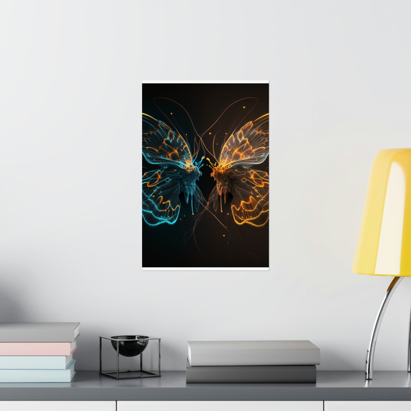 Premium Matte Vertical Posters Neon Glo Butterfly 1