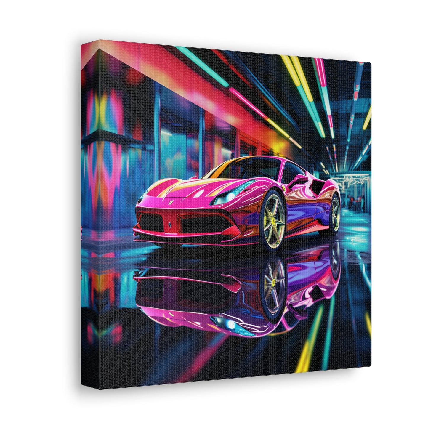 Canvas Gallery Wraps Pink Macro Ferrari 4