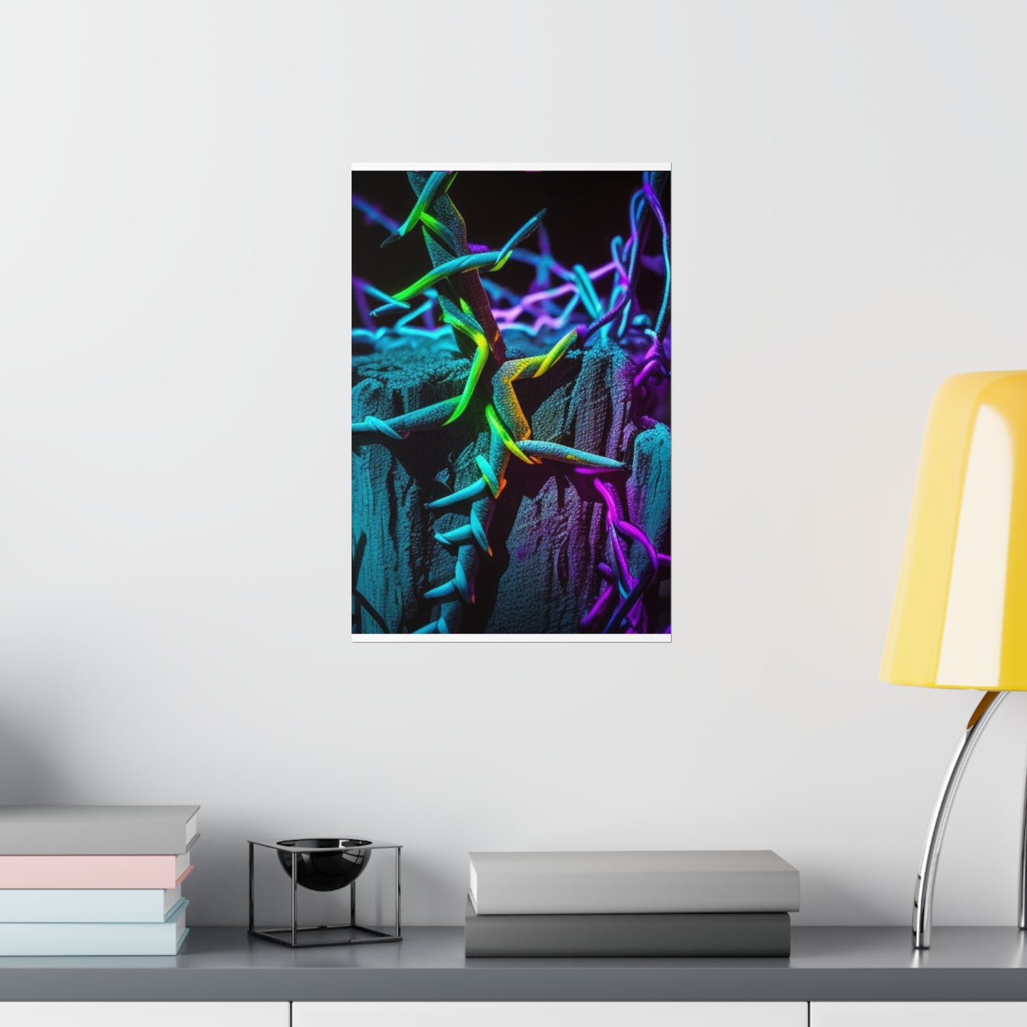 Premium Matte Vertical Posters Macro Neon Barbs 3