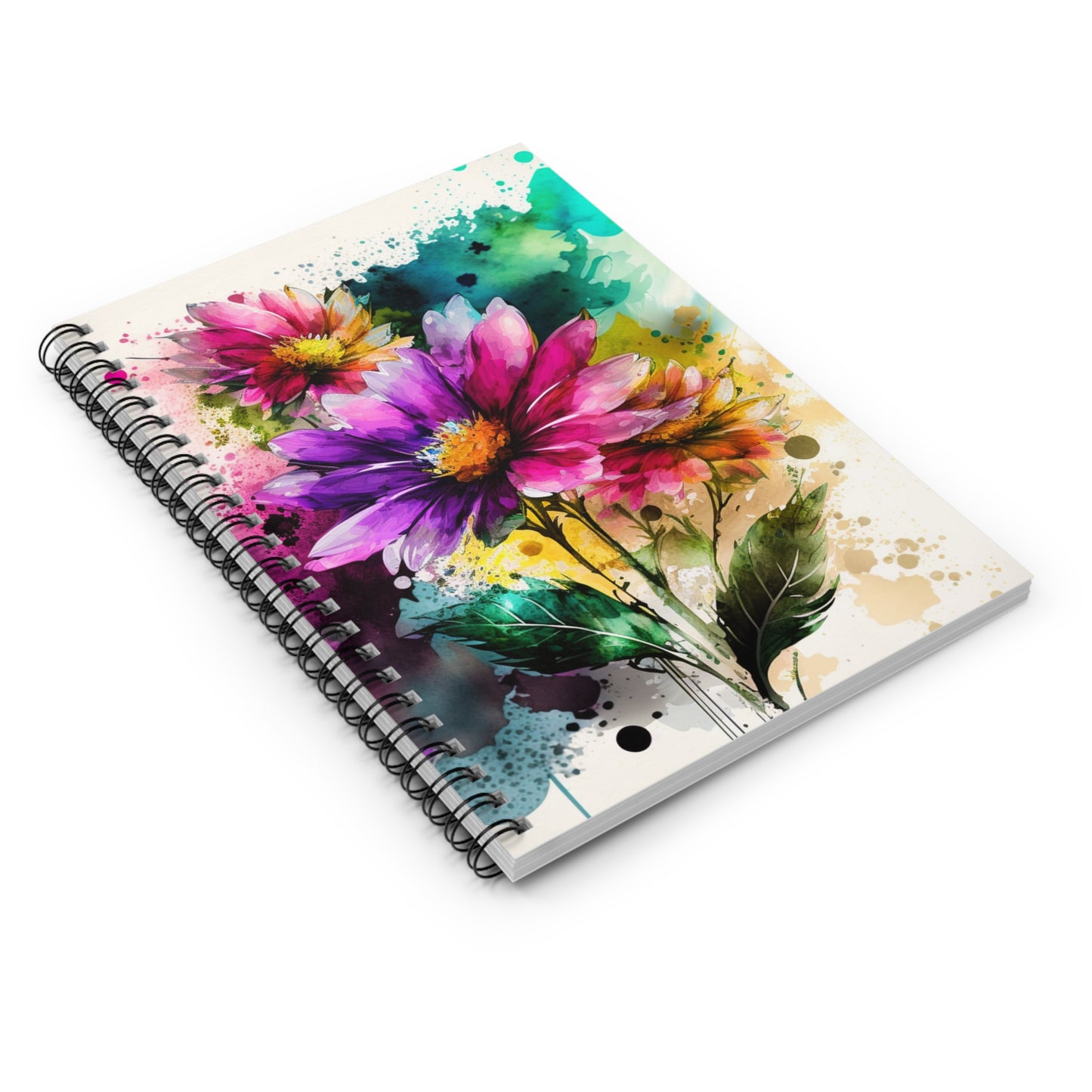 Spiral Notebook - Ruled Line Bright Spring Flowers 1