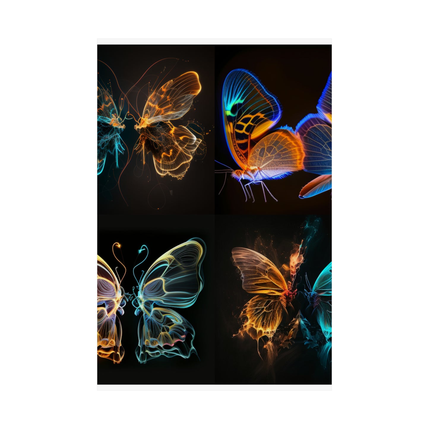 Premium Matte Vertical Posters Neon Glo Butterfly 5