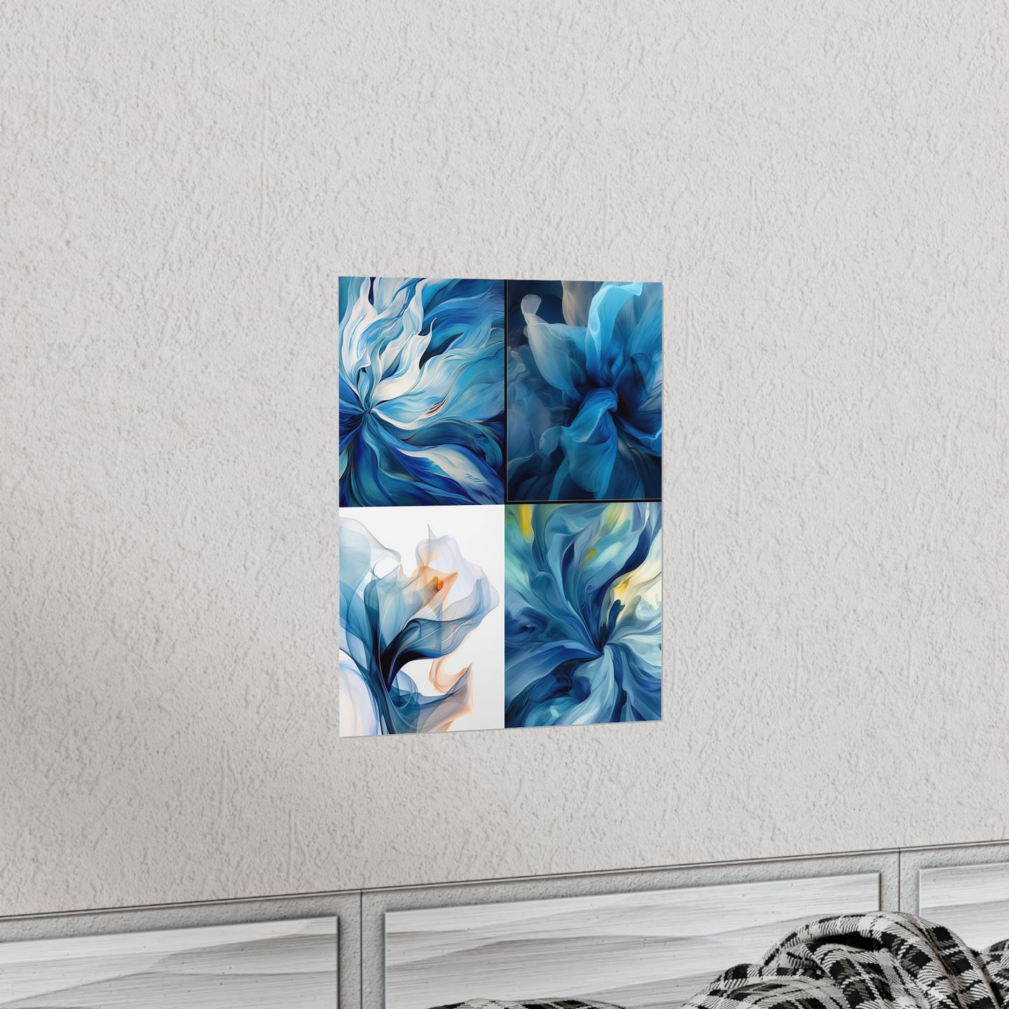 Premium Matte Vertical Posters Blue Tluip Abstract 5